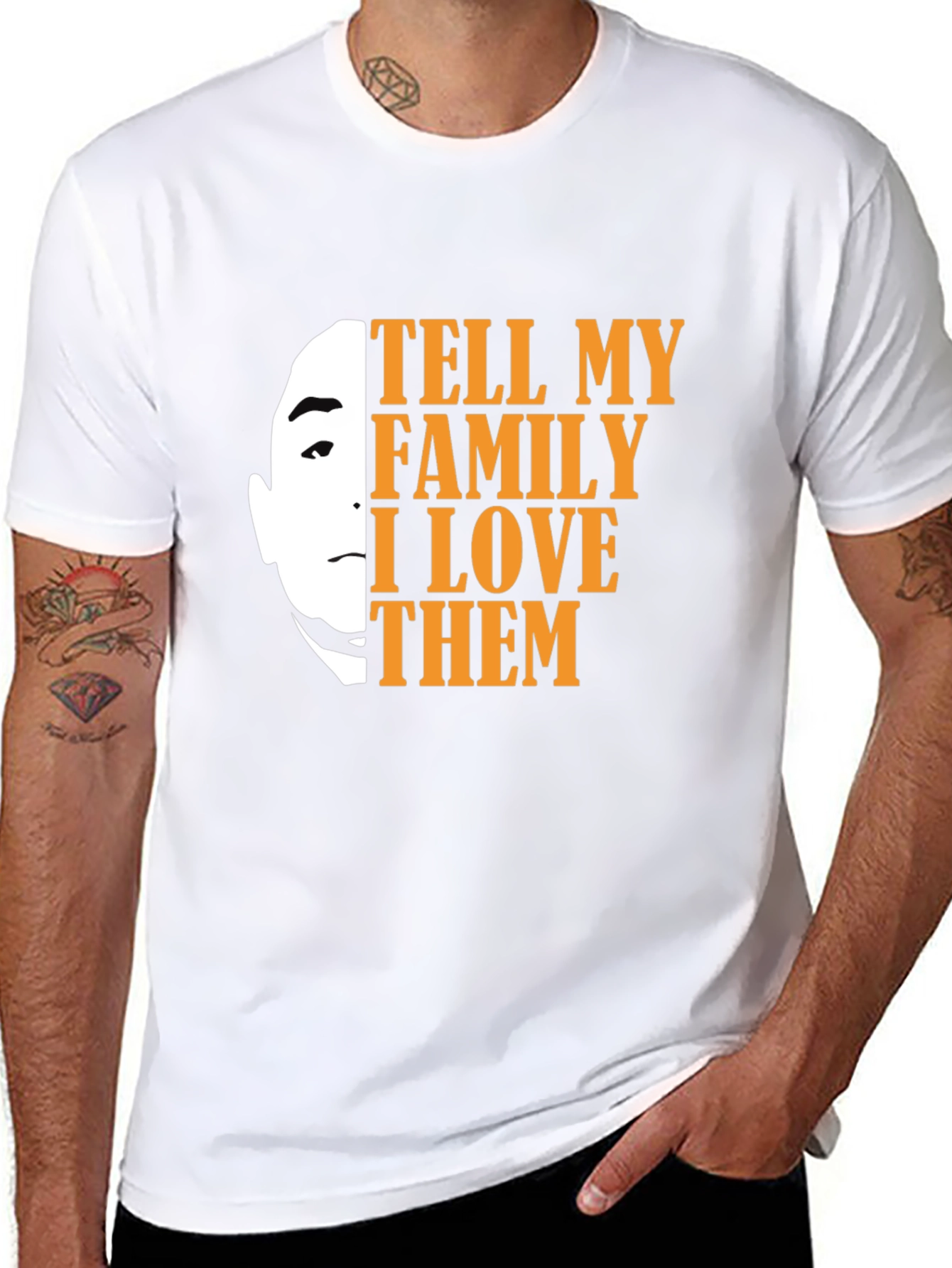 Tell My Family I Love Them Black Graphic Tee