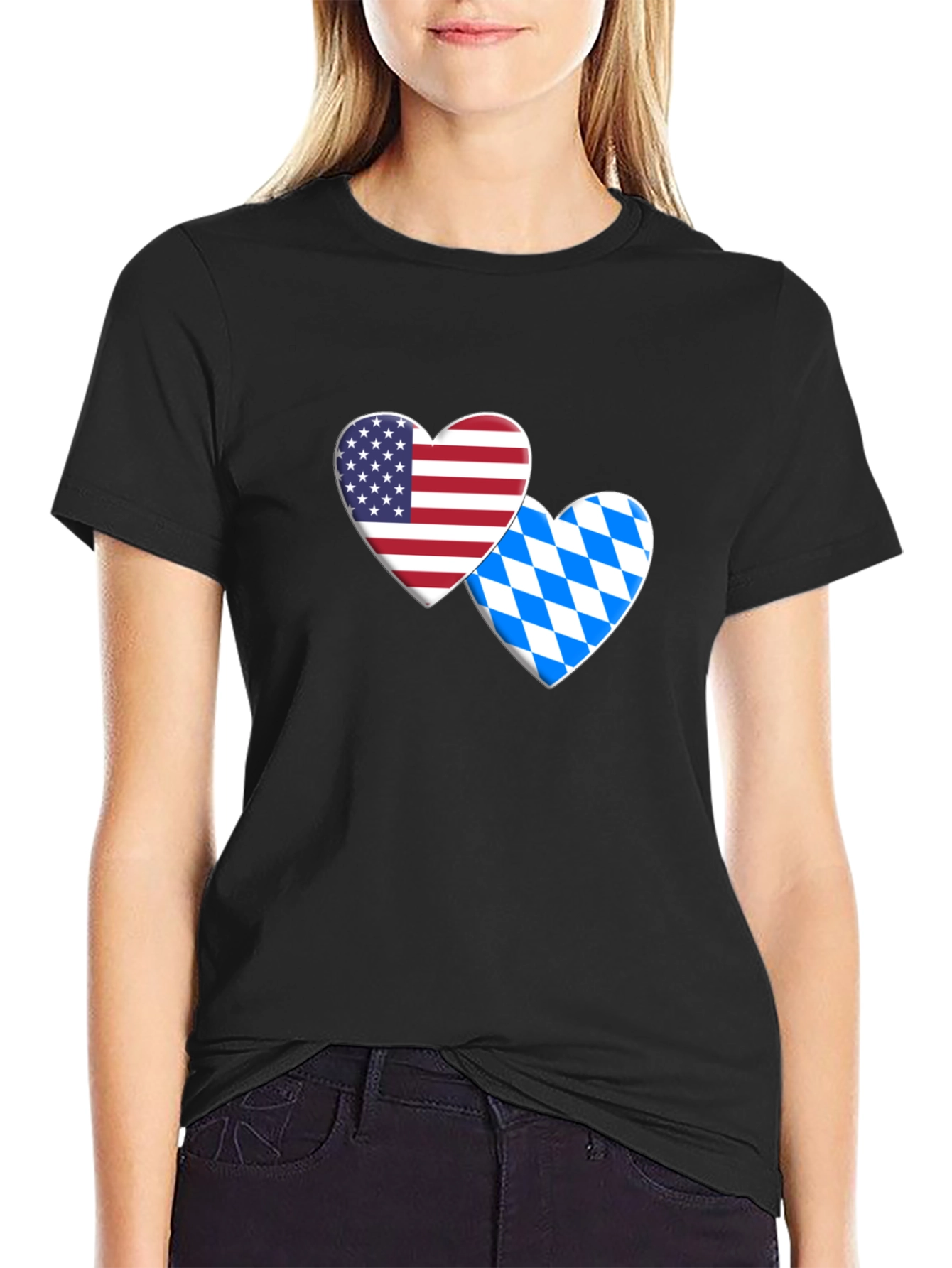 USA & Bavarian Heart T-Shirt