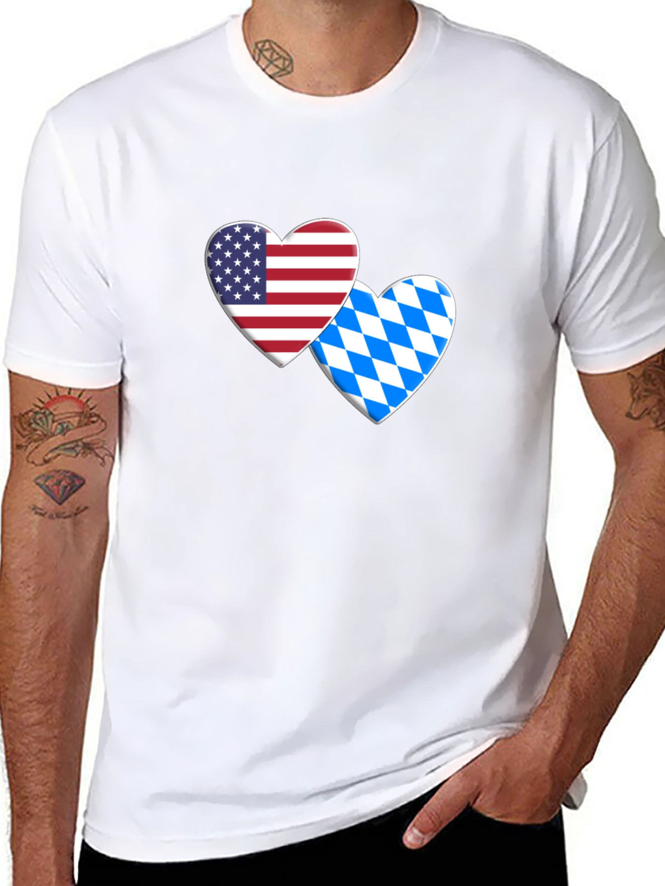USA & Bavarian Heart T-Shirt
