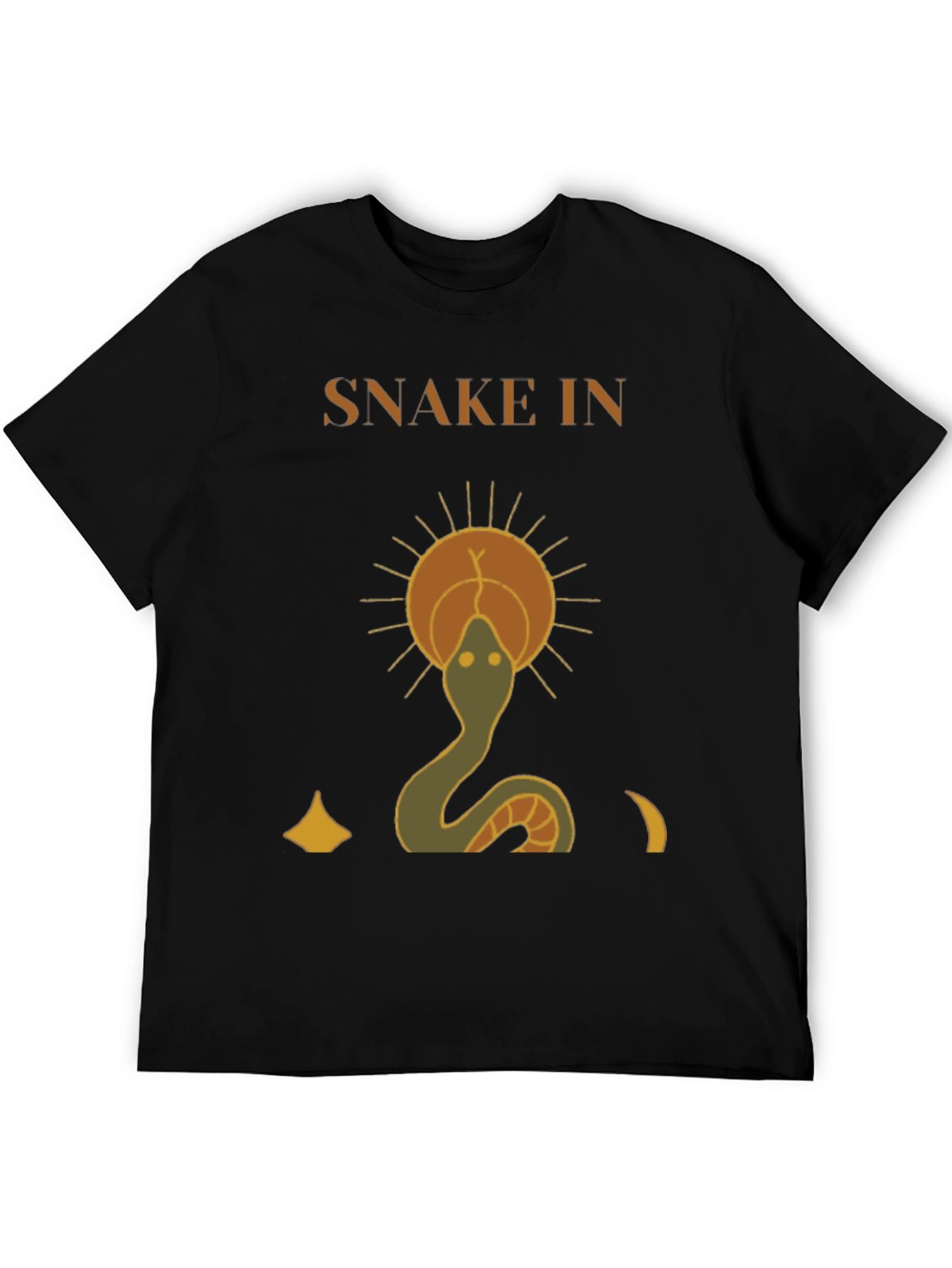 Snake In The Sun Graphic Tee - Mystical Design