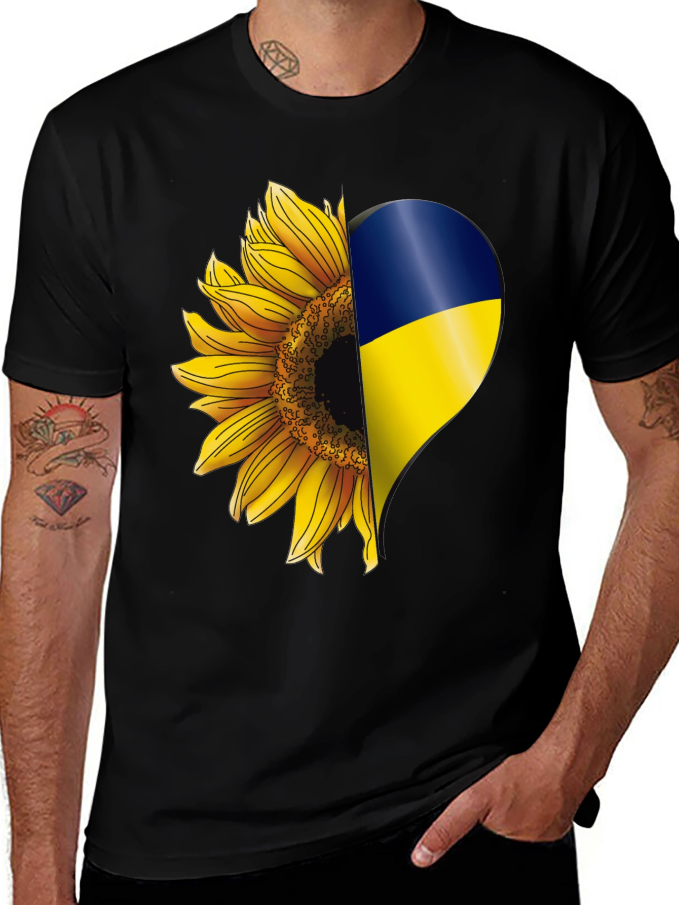 Ukraine Sunflower Heart T-Shirt