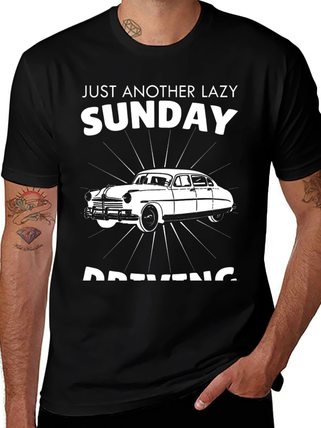 Lazy Sunday Driving Car Graphic Tee