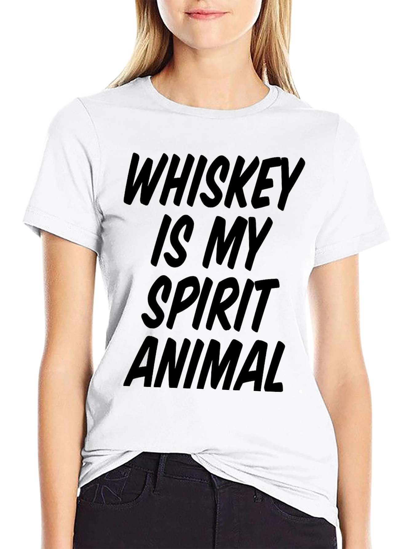 Whiskey Is My Spirit Animal Black T-Shirt