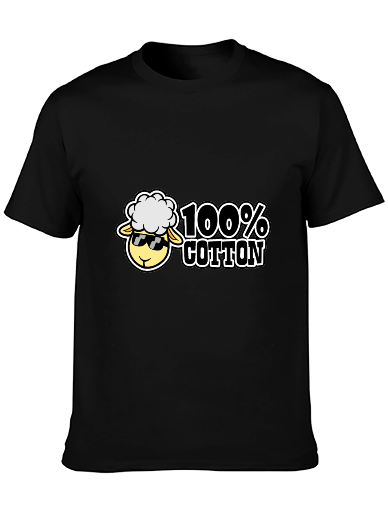 100% Cotton Sheep Graphic Black Tee