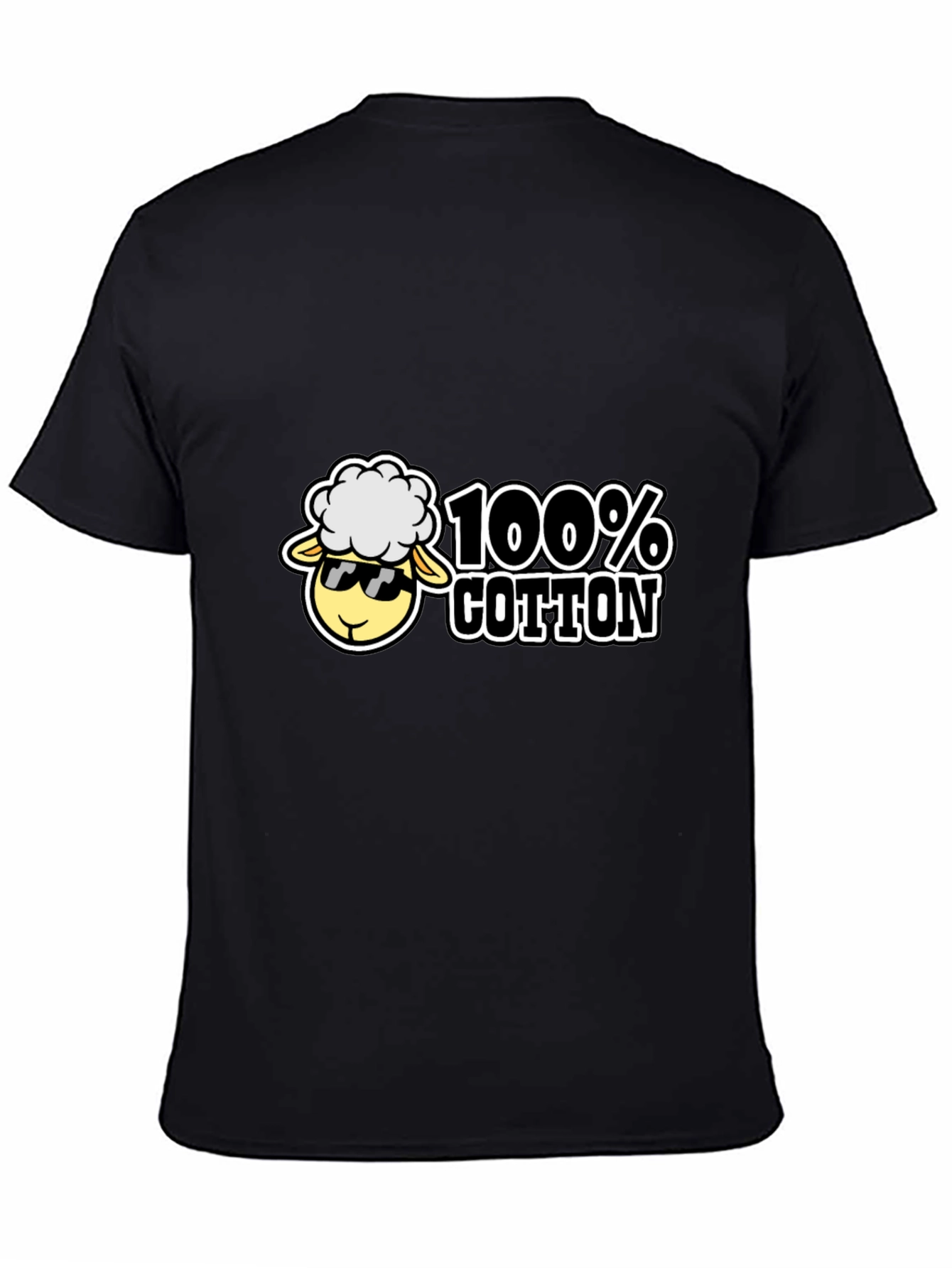 100% Cotton Sheep Graphic Black Tee