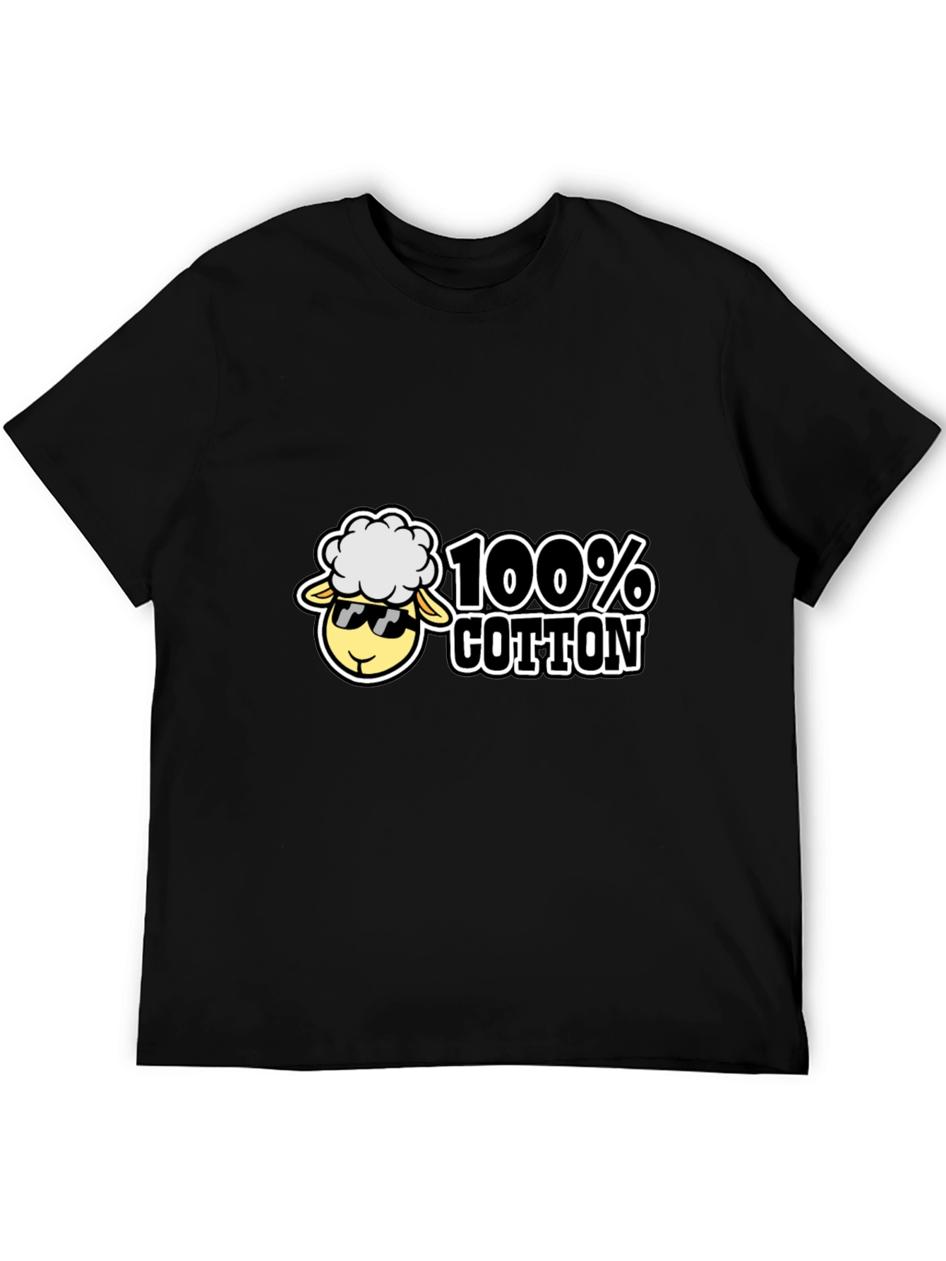 100% Cotton Sheep Graphic Black Tee