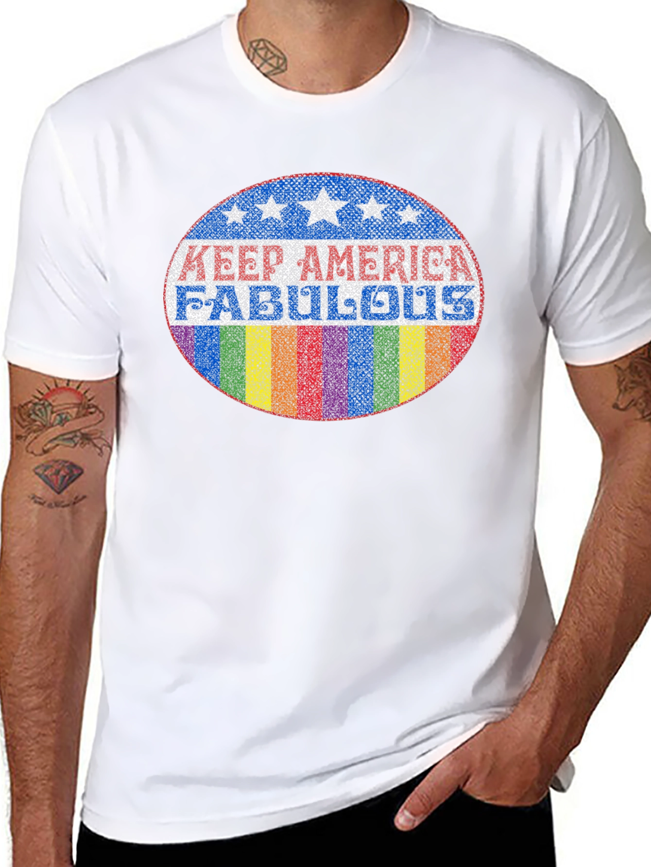 Keep America Fabulous T-Shirt - Pride Rainbow