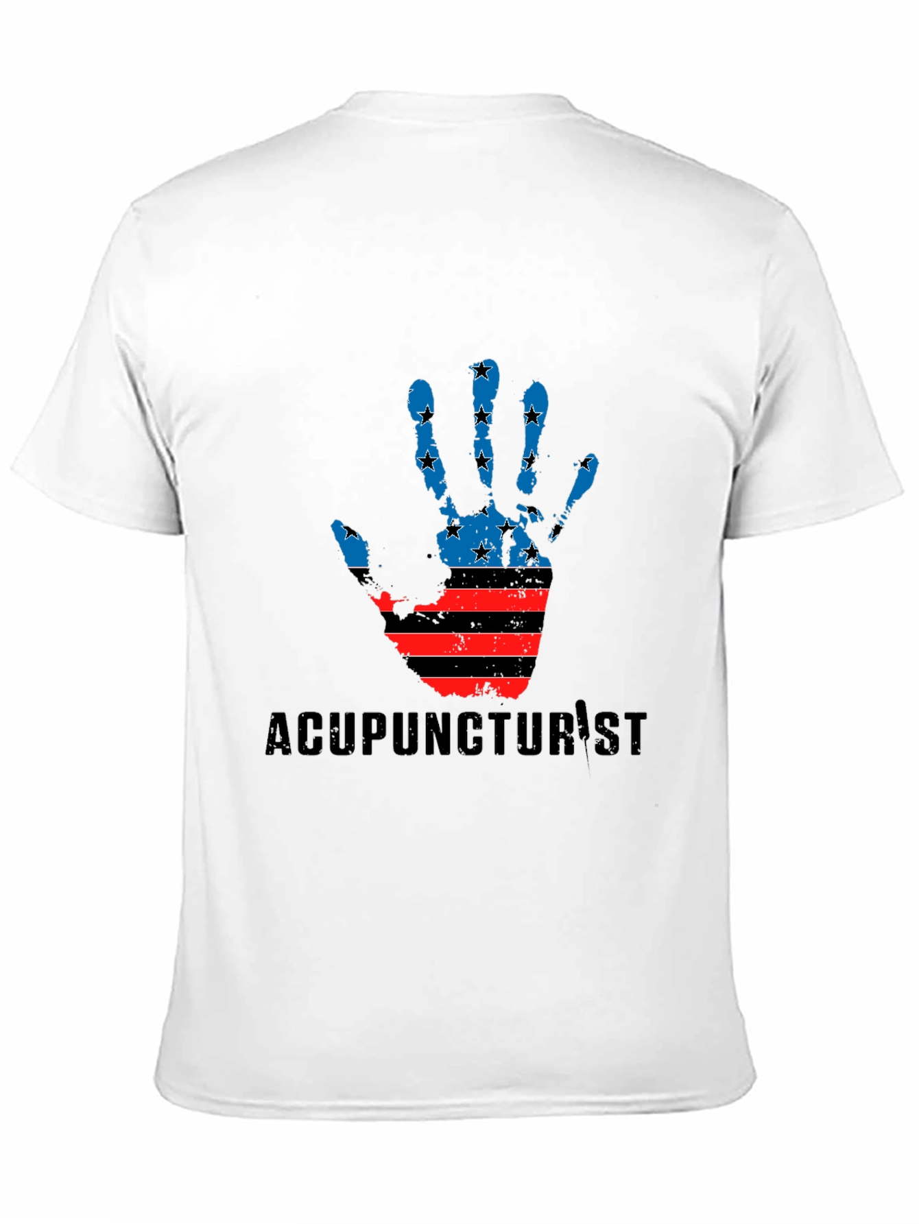 Acupuncturist American Flag Hand T-Shirt