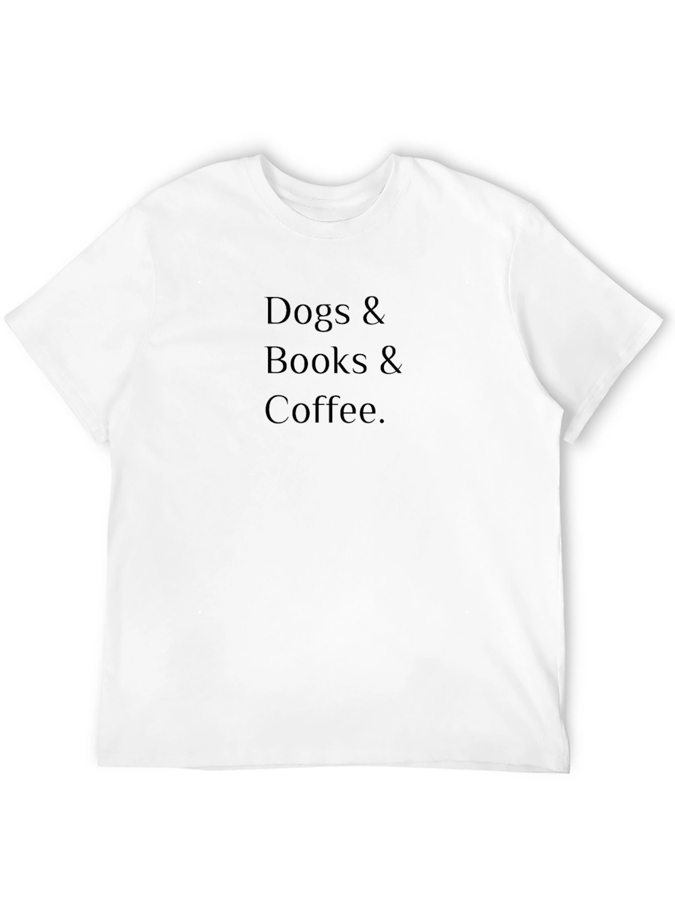 Dogs Books & Coffee Black T-Shirt
