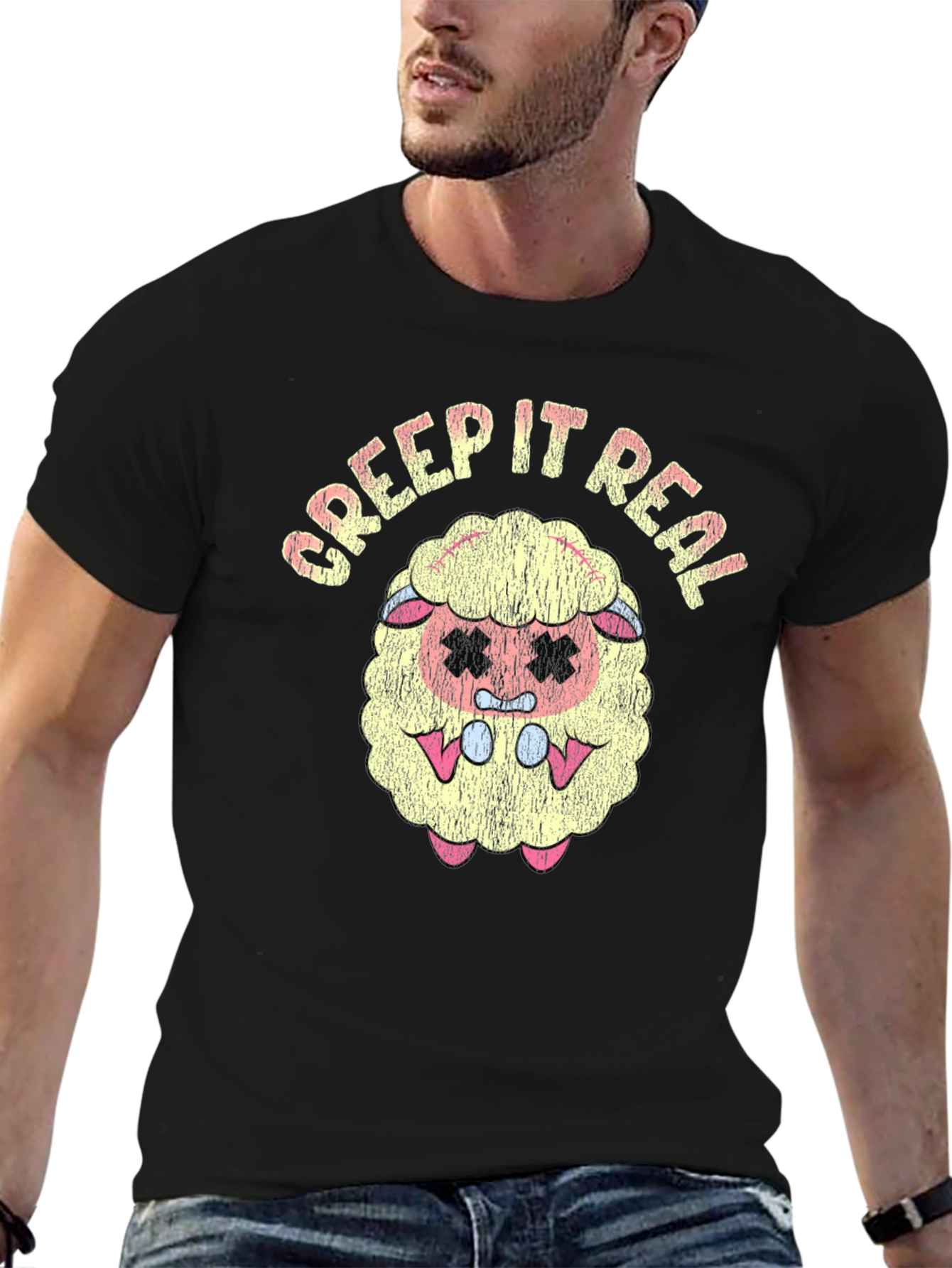 Creep It Real Sheep Black T-Shirt