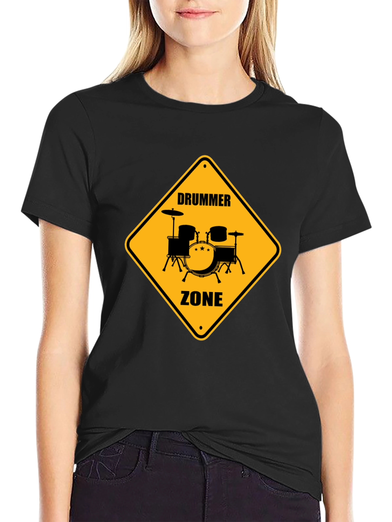 Drummer Zone Graphic Tee - Black Cotton T-Shirt