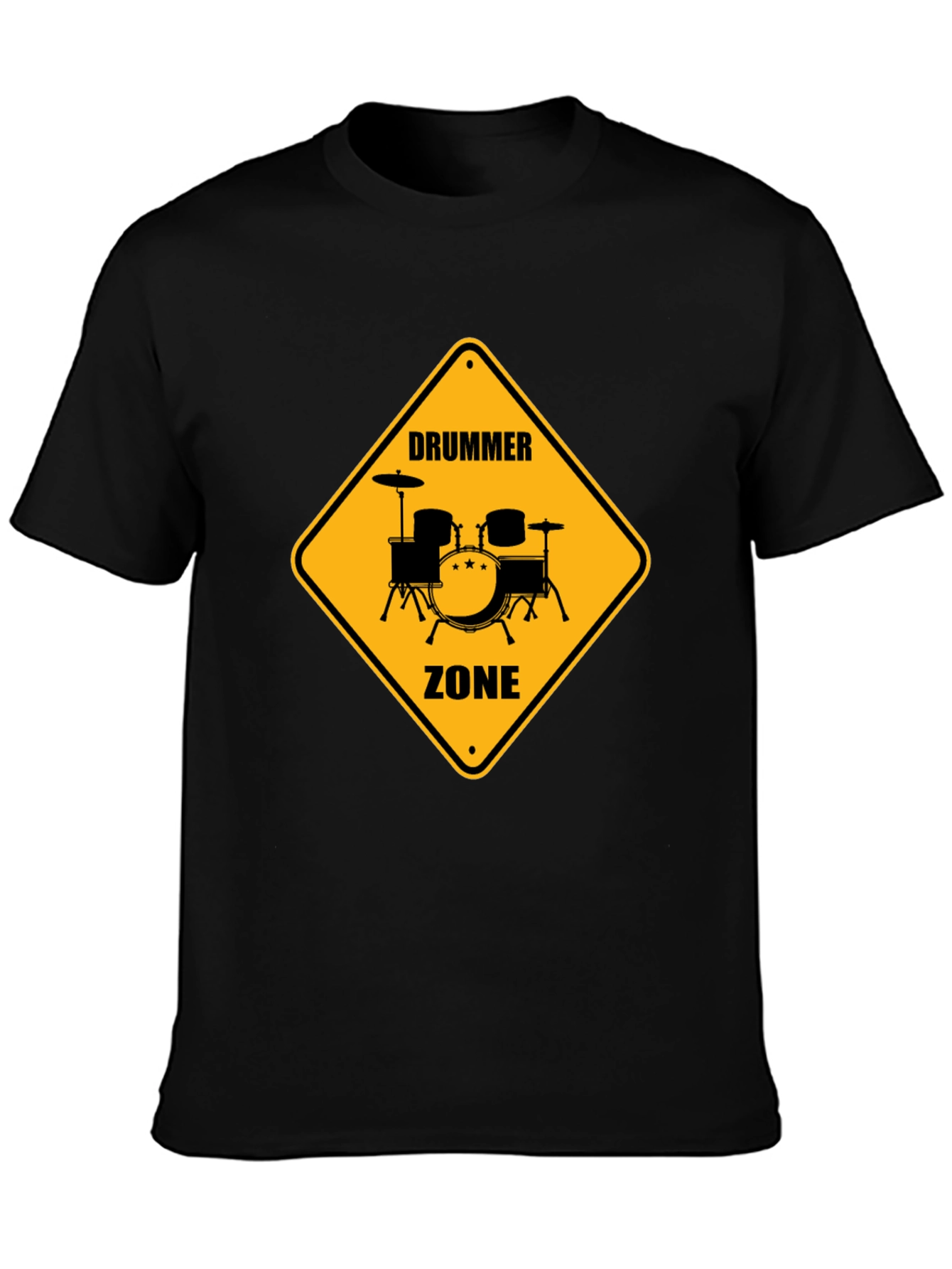 Drummer Zone Graphic Tee - Black Cotton T-Shirt