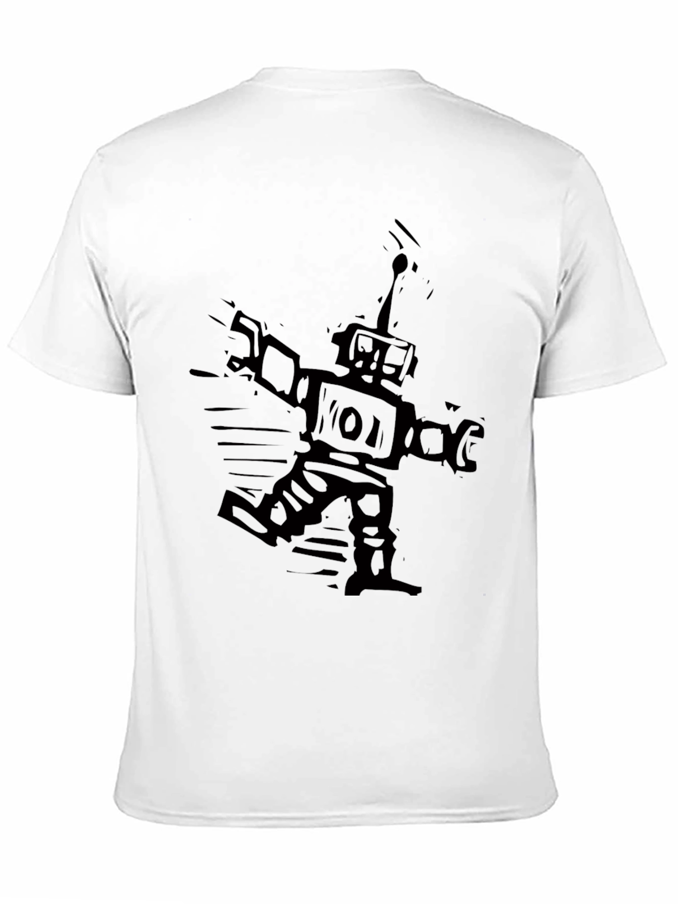 Robot Graphic Black T-Shirt - Mens Short Sleeve