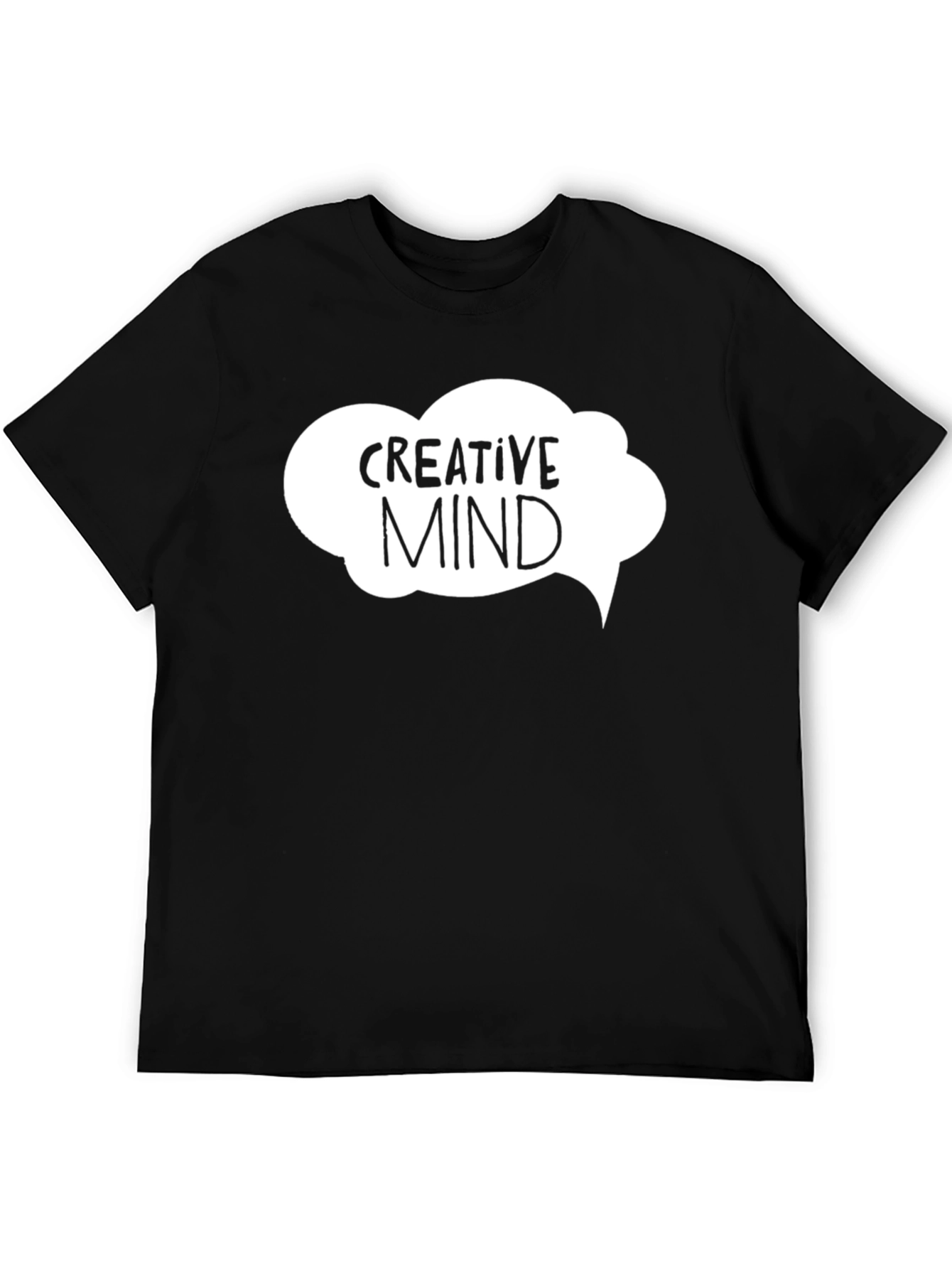 Creative Mind Graphic Tee - Black Cotton T-Shirt