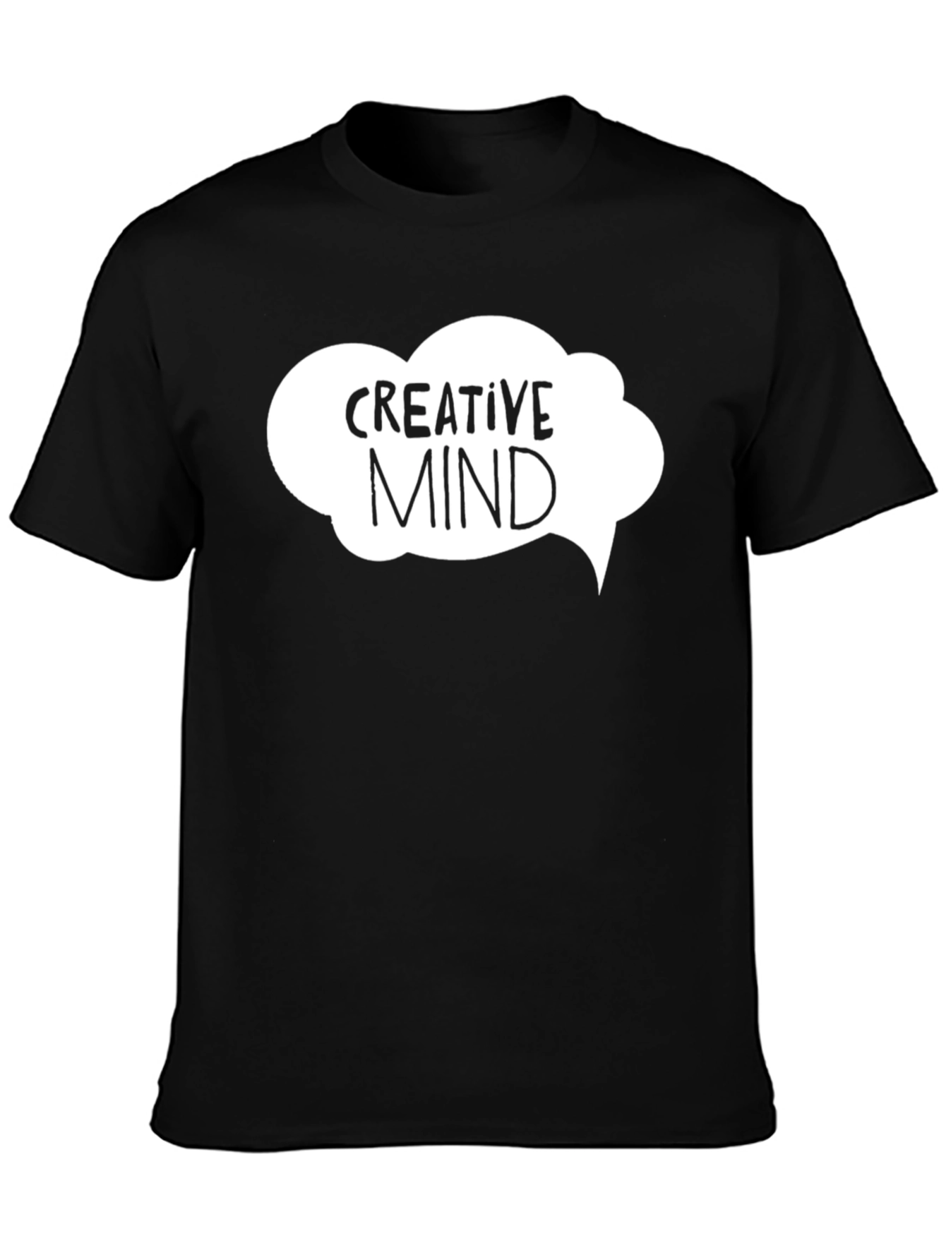 Creative Mind Graphic Tee - Black Cotton T-Shirt