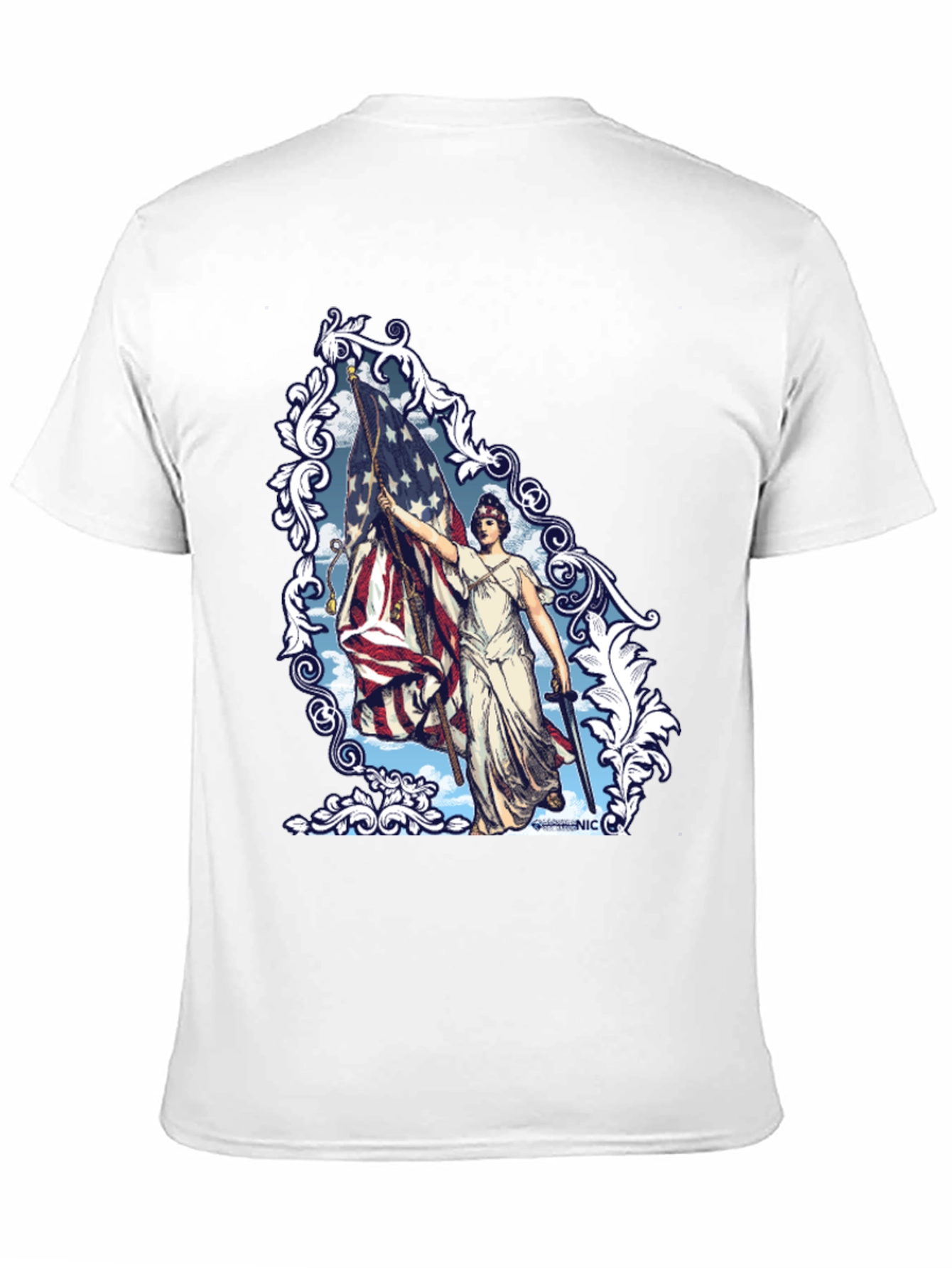 Patriotic Lady Liberty Graphic T-Shirt