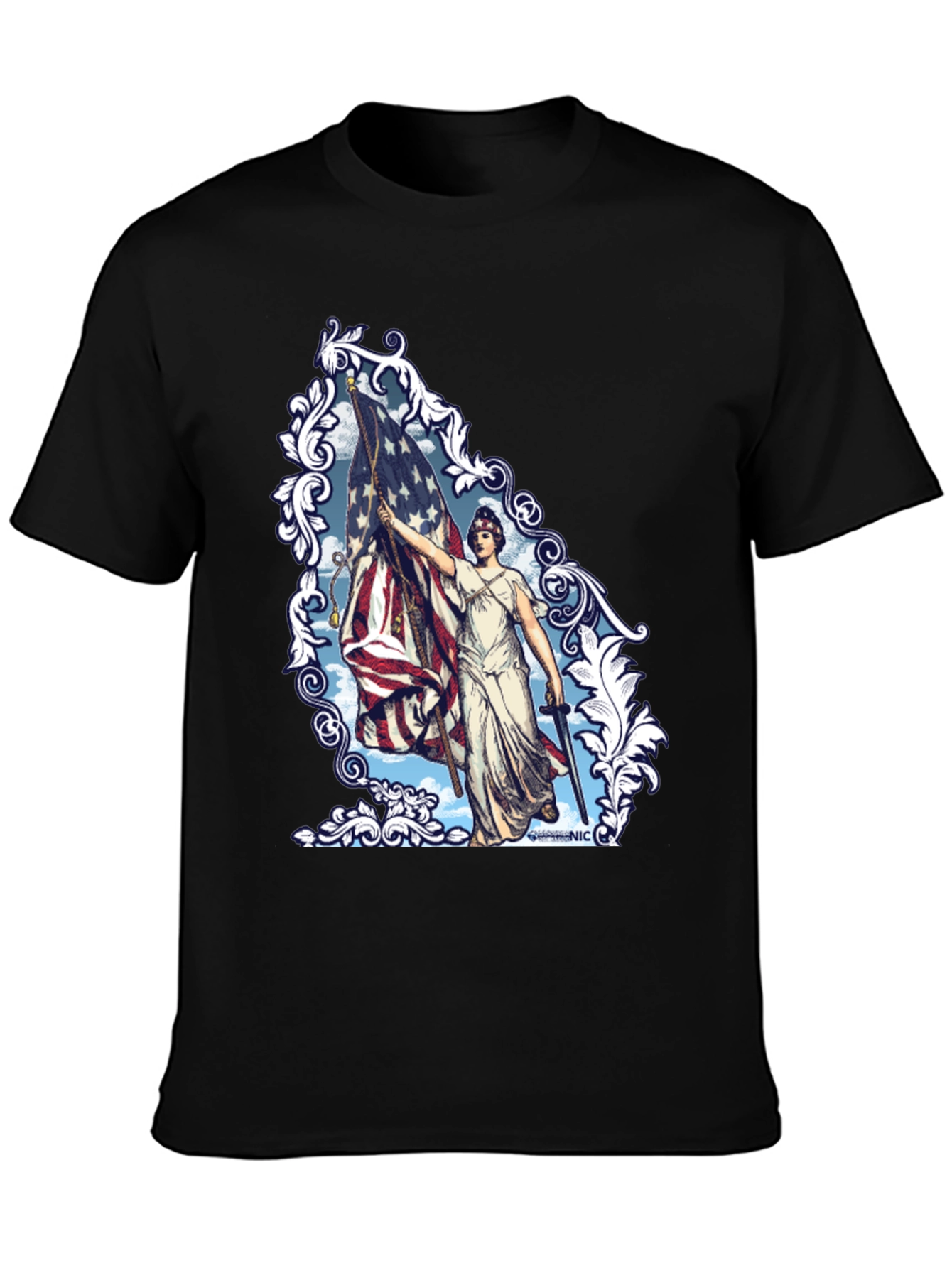 Patriotic Lady Liberty Graphic T-Shirt