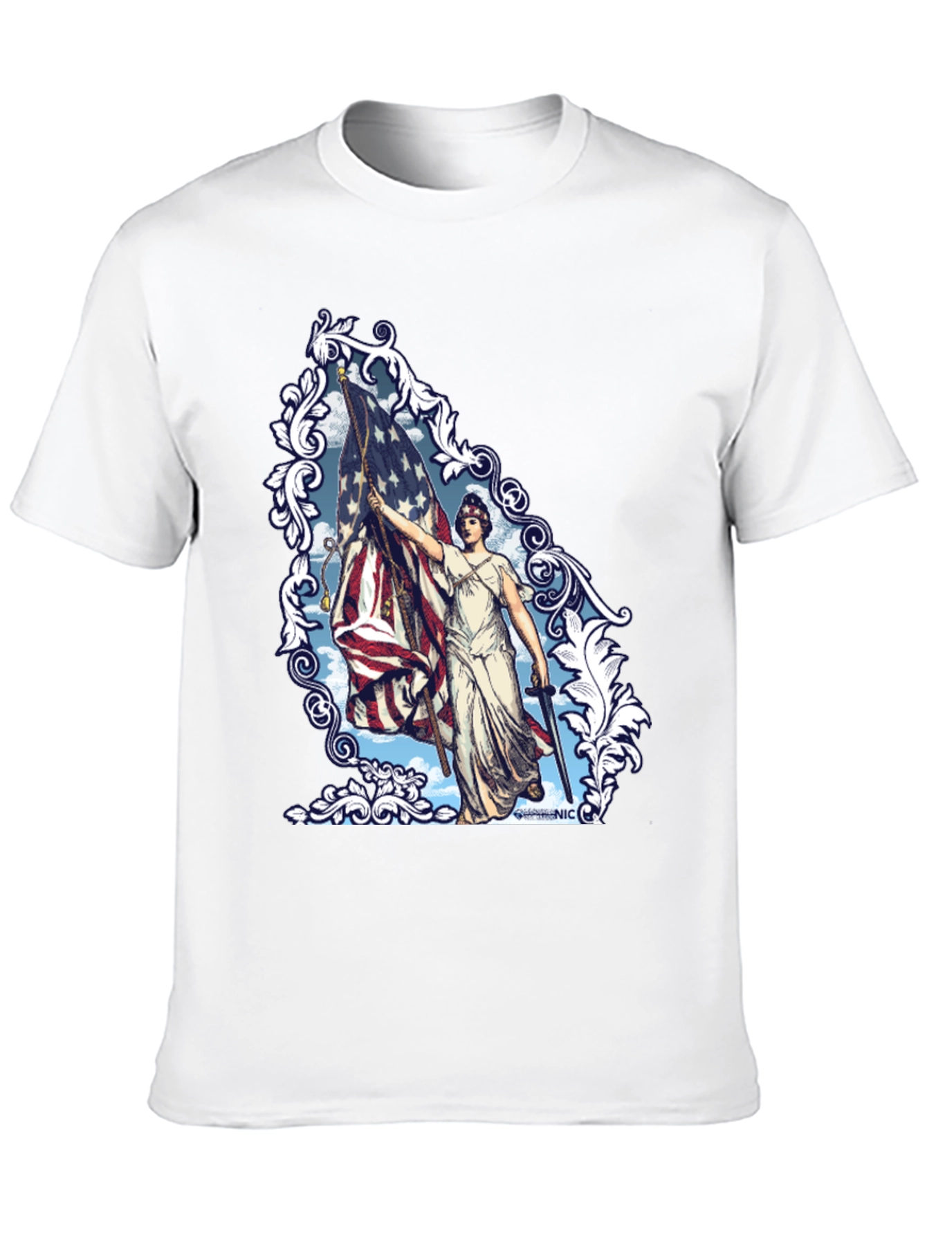 Patriotic Lady Liberty Graphic T-Shirt
