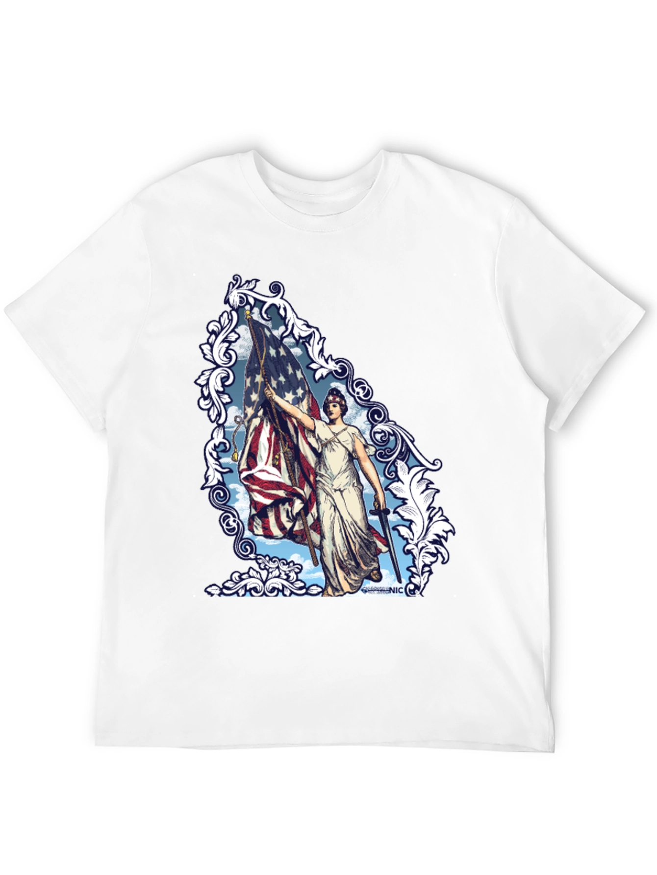 Patriotic Lady Liberty Graphic T-Shirt