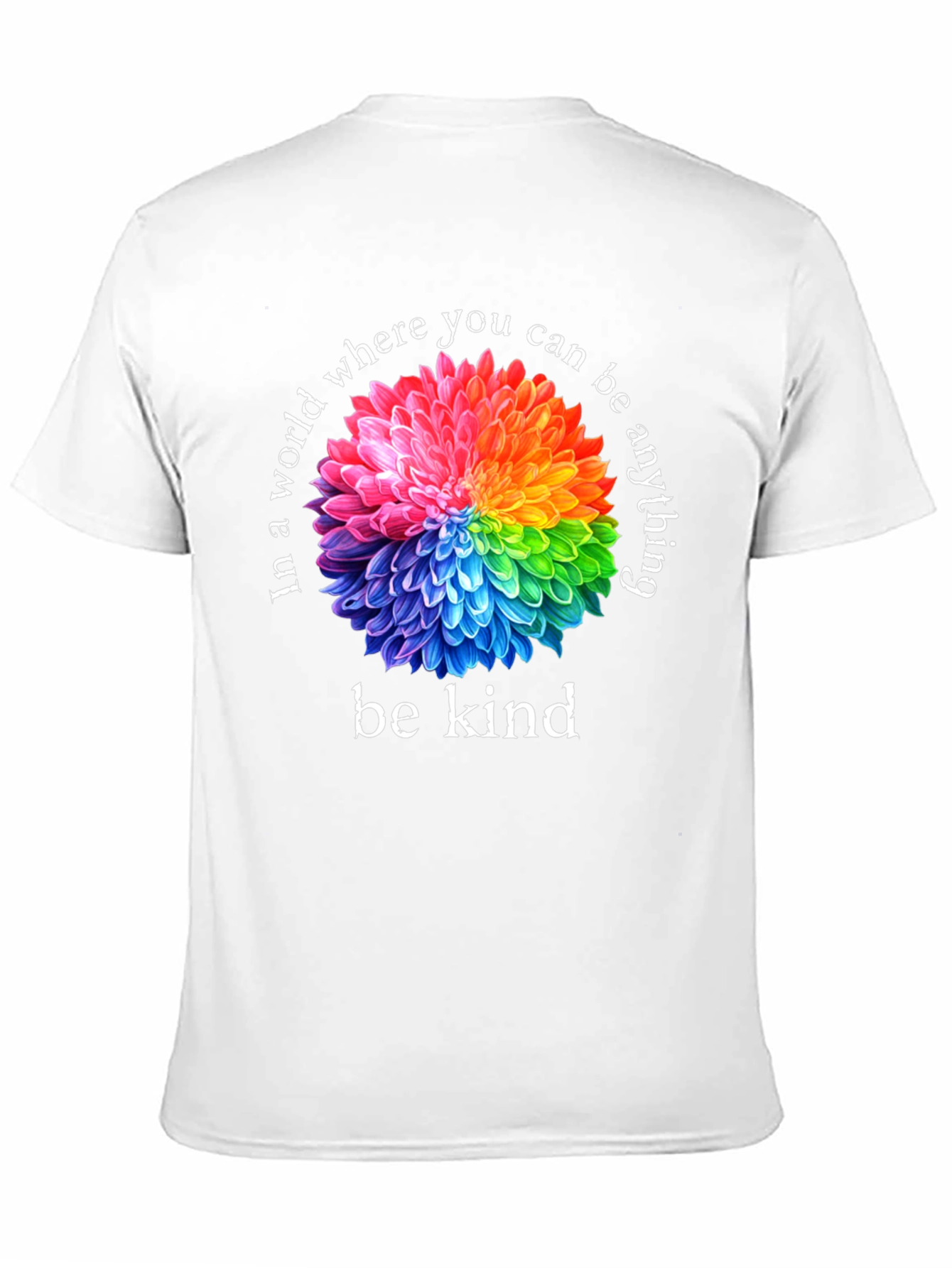 Be Kind T-Shirt - Floral Rainbow Graphic Tee