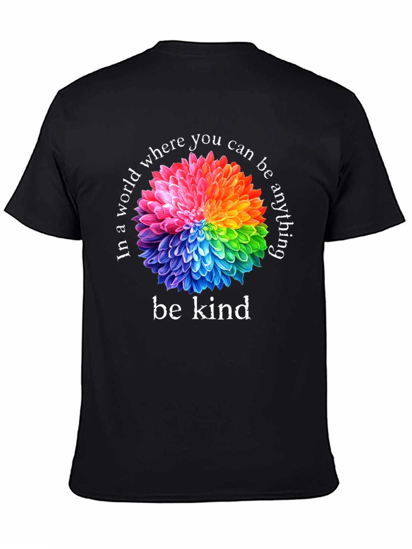 Be Kind T-Shirt - Floral Rainbow Graphic Tee