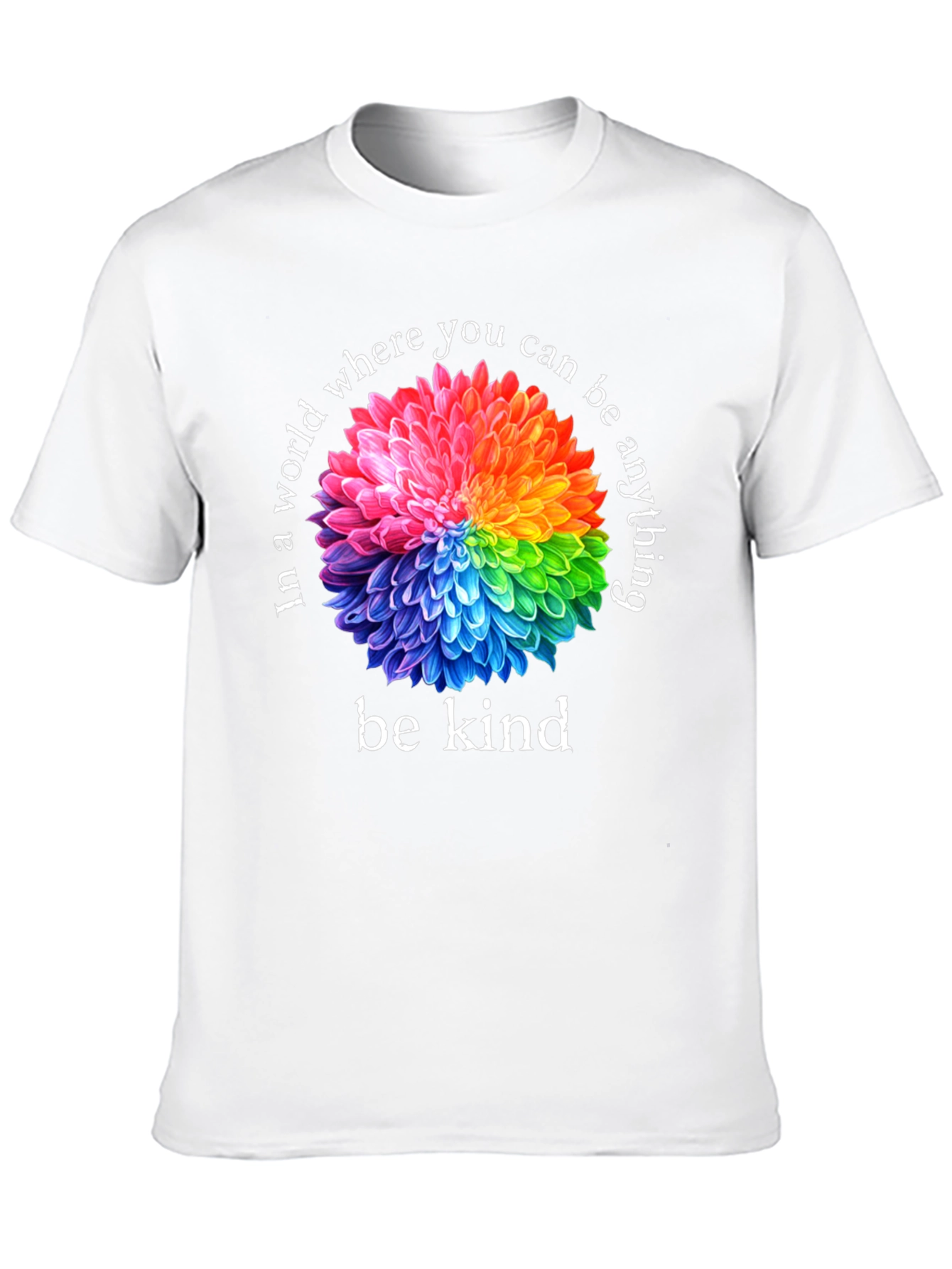 Be Kind T-Shirt - Floral Rainbow Graphic Tee