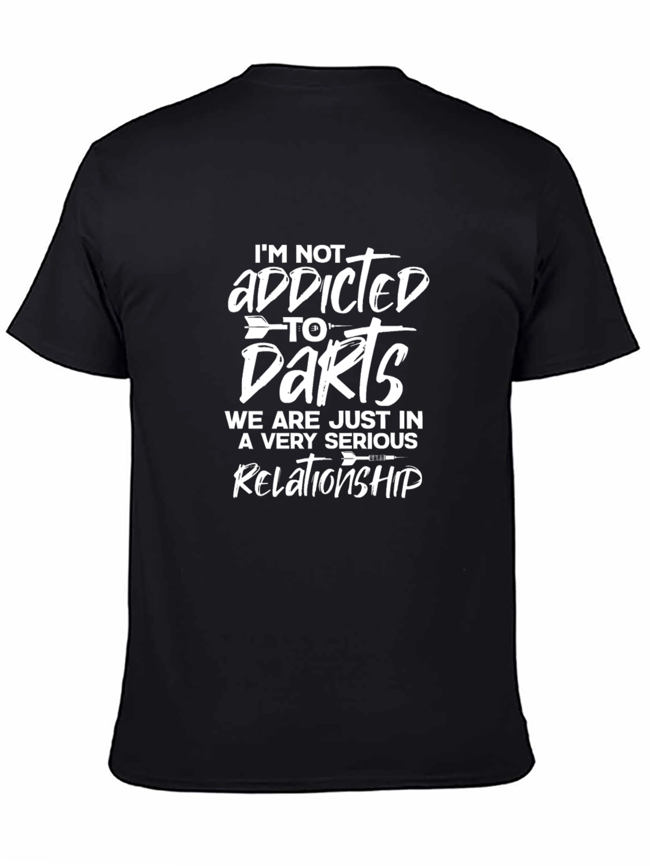 Darts Relationship Graphic Tee - Black Casual T-Shirt