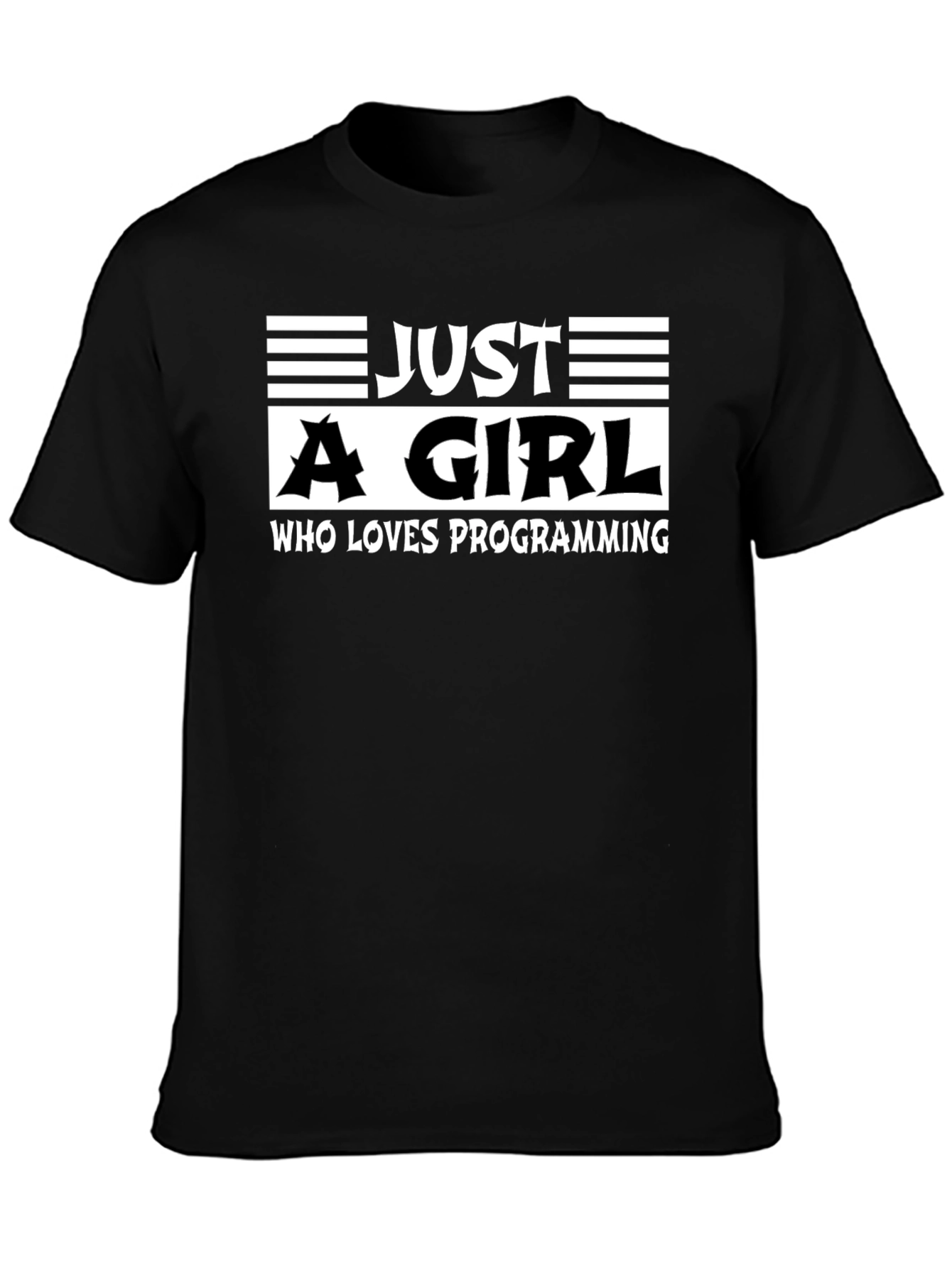 Just a Girl Who Loves Programming Black T-Shirt