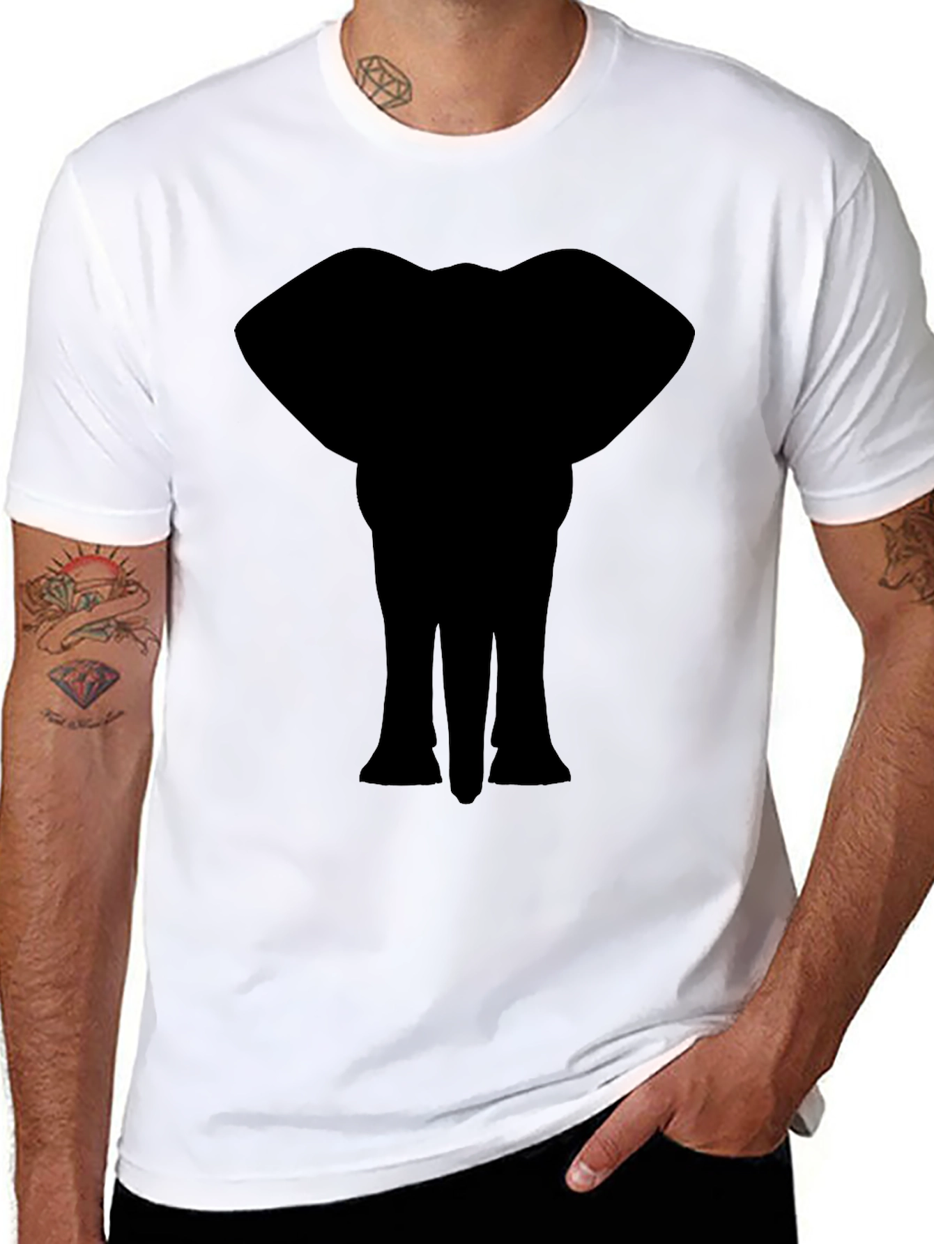 Elephant Silhouette T-Shirt - Modern Graphic Tee