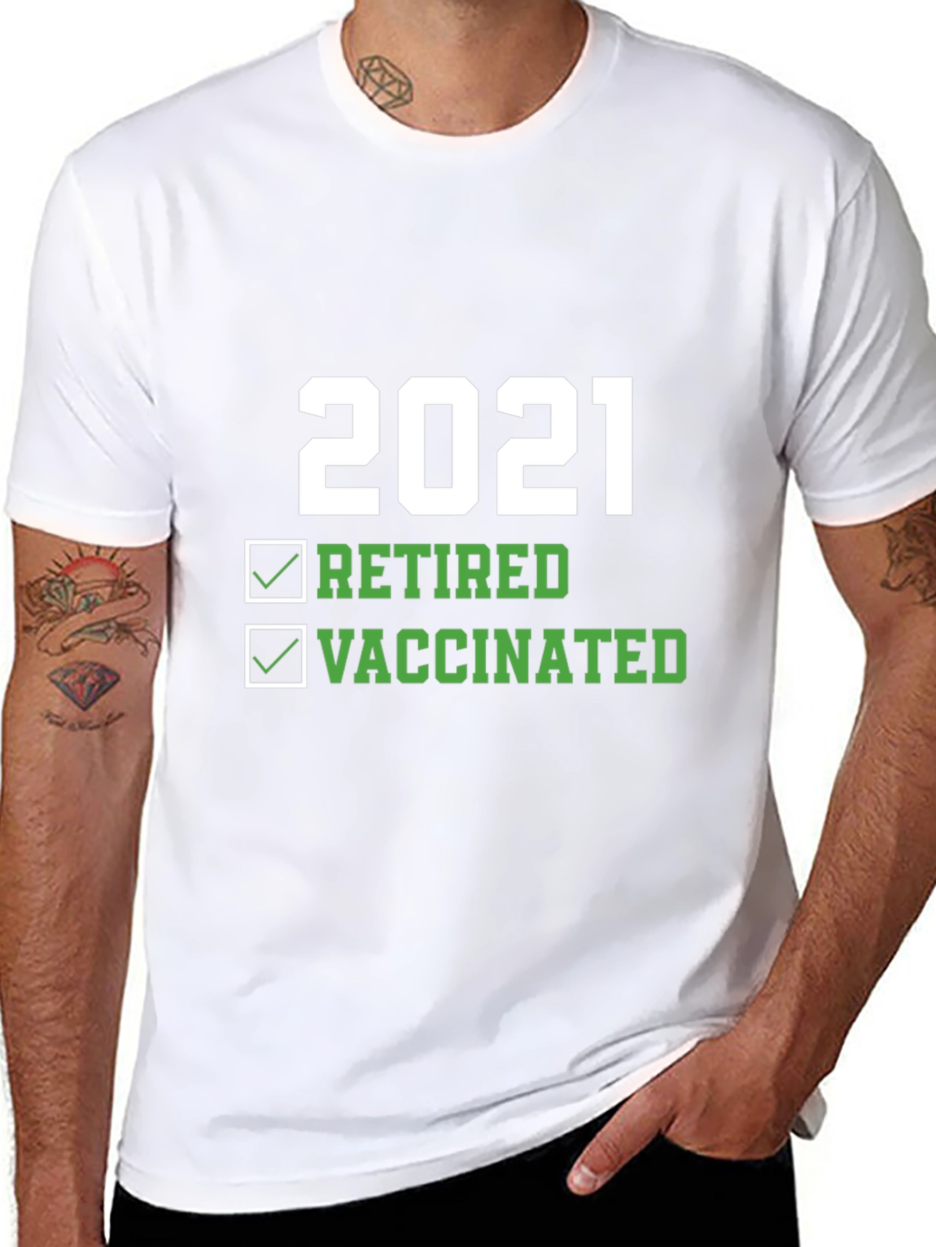 2021 Retired and Vaccinated Graphic T-Shirt