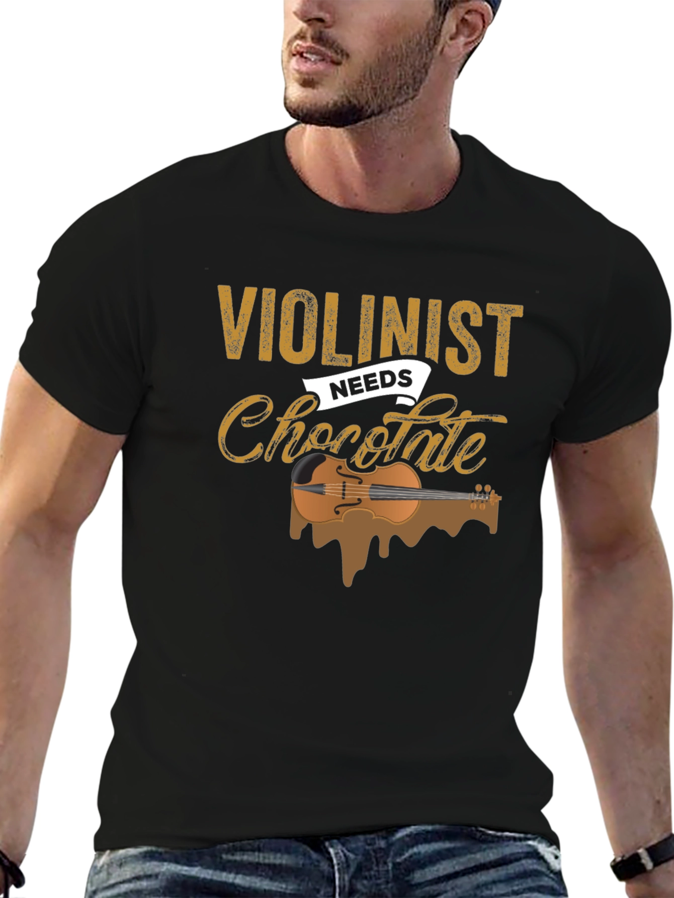 Violinist Needs Chocolate T-Shirt - Music Lover Tee