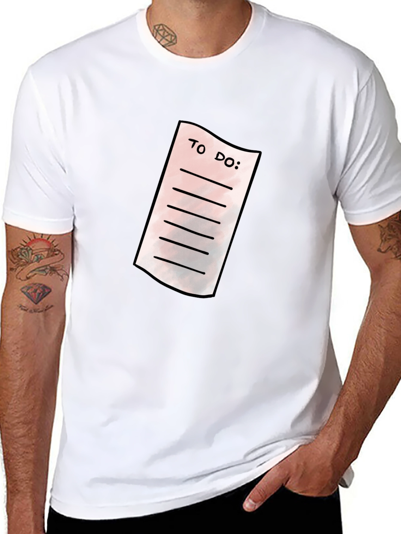 Mens Black To-Do List Graphic T-Shirt