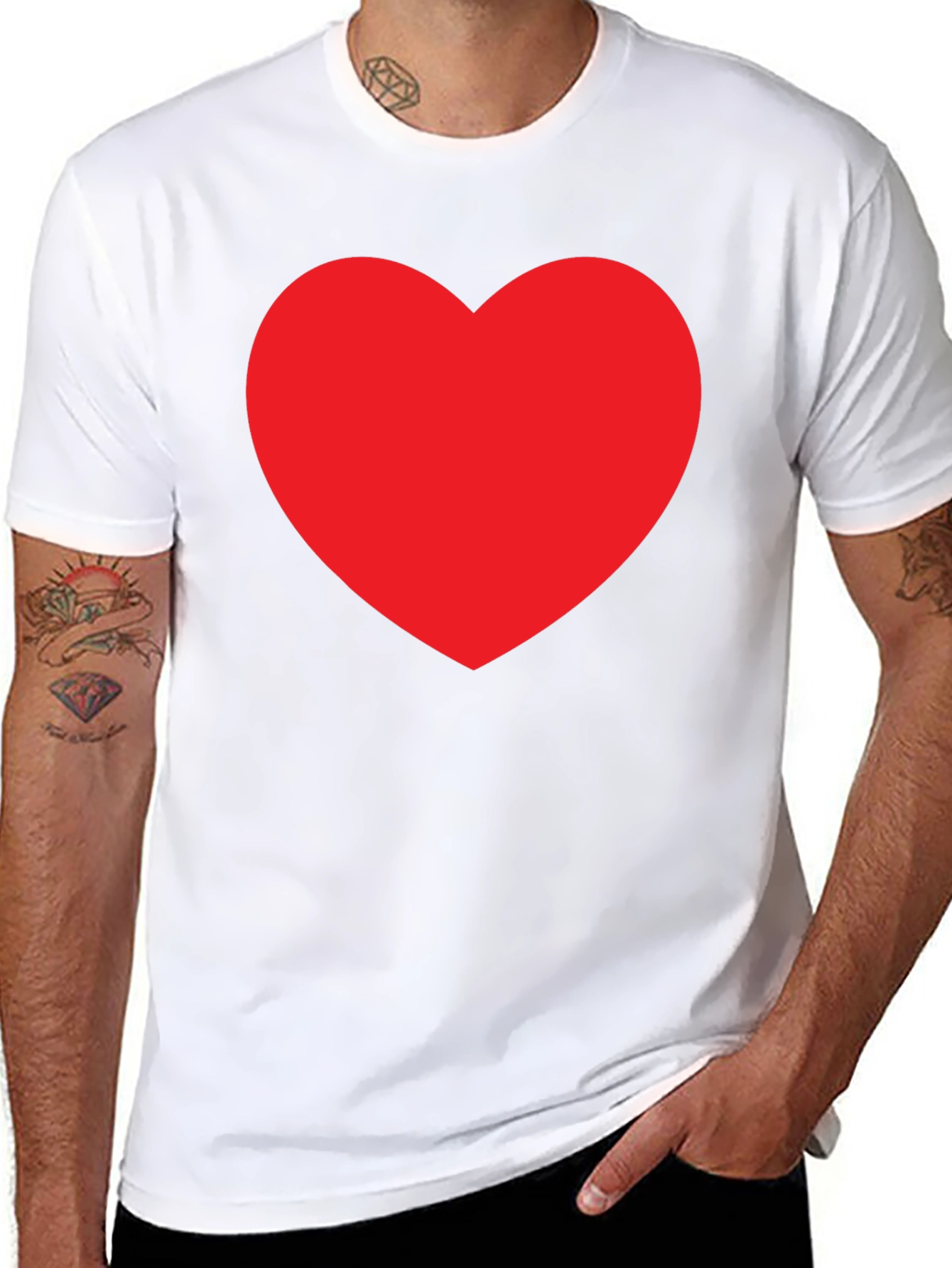 Bold Red Heart Graphic Tee - Classic Fit
