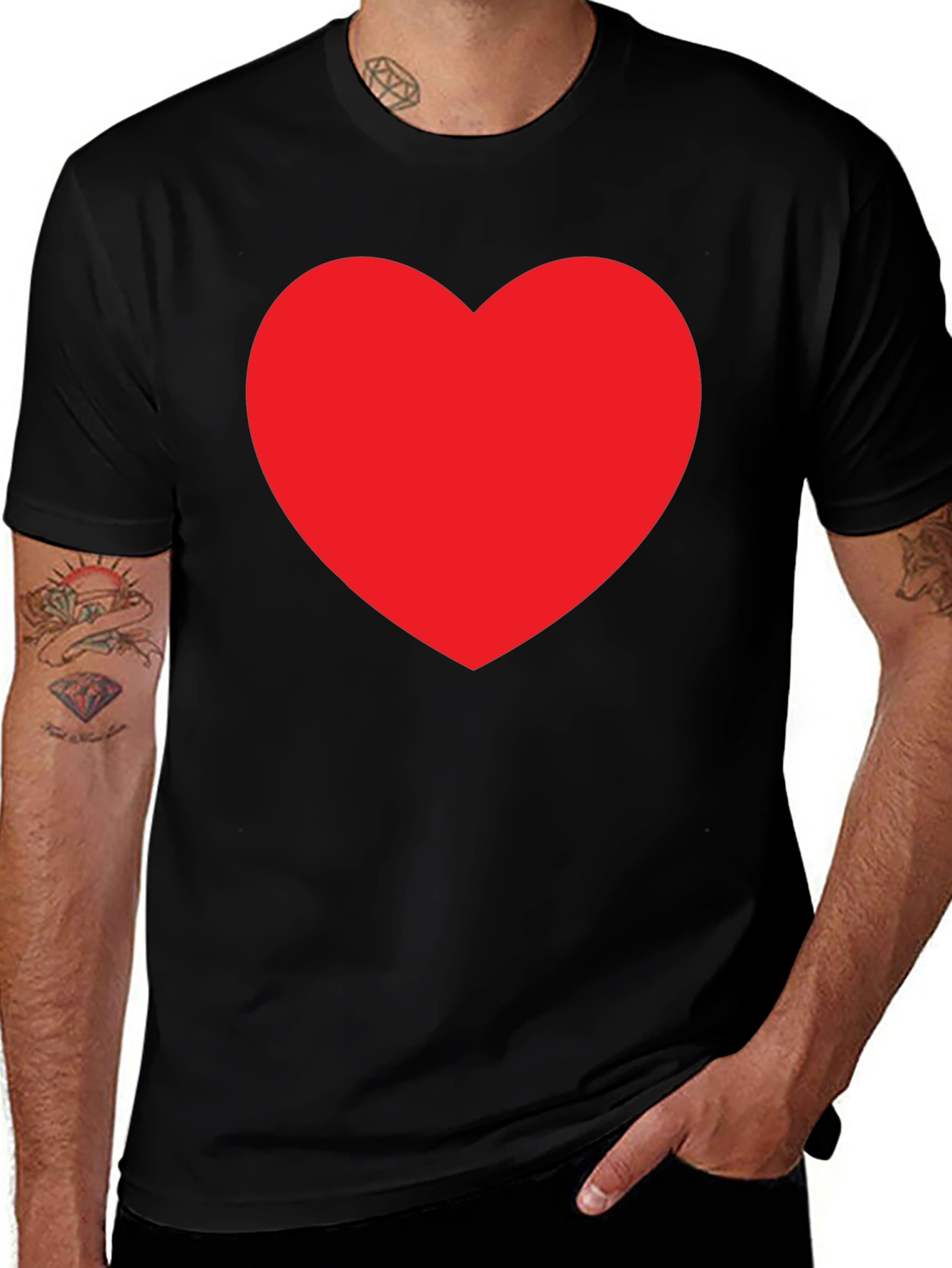 Bold Red Heart Graphic Tee - Classic Fit