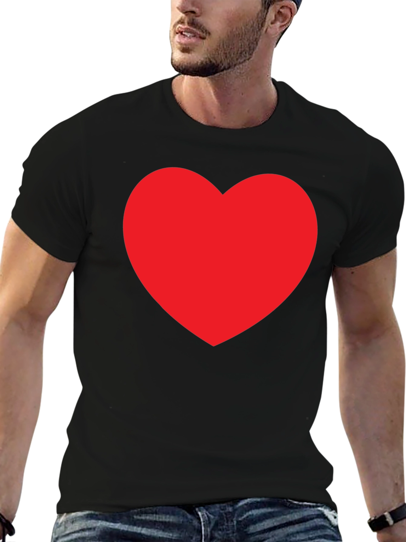 Bold Red Heart Graphic Tee - Classic Fit