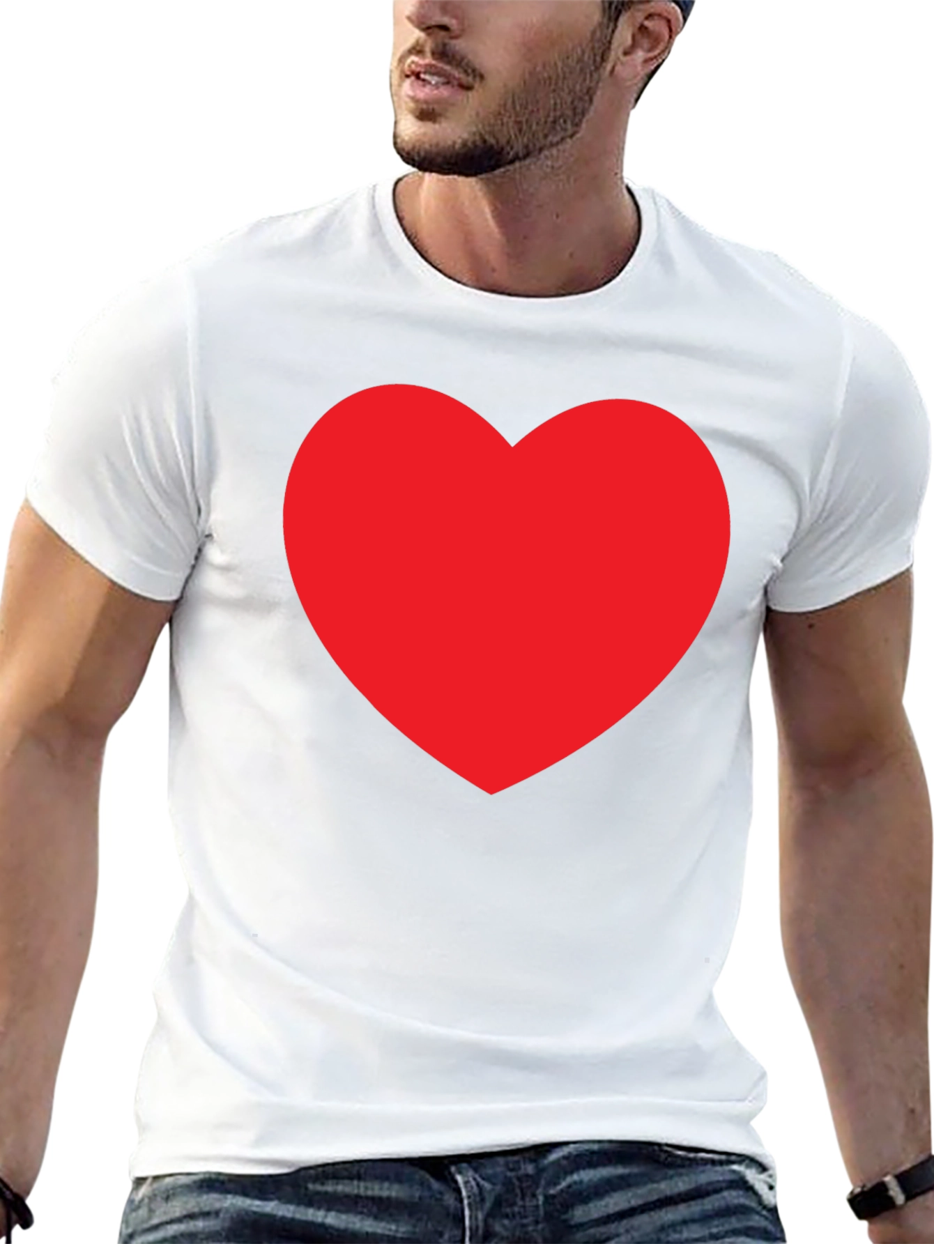 Bold Red Heart Graphic Tee - Classic Fit