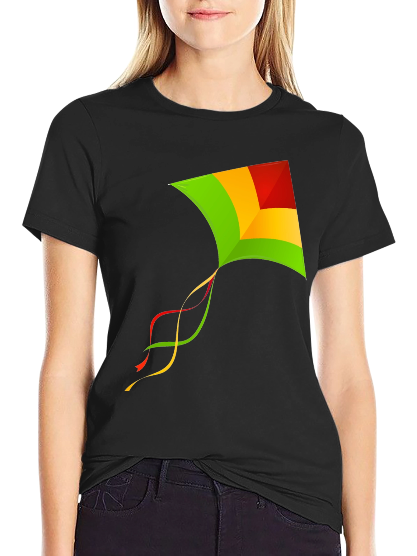 Kite Graphic Tee - Stylish Mens Black T-Shirt
