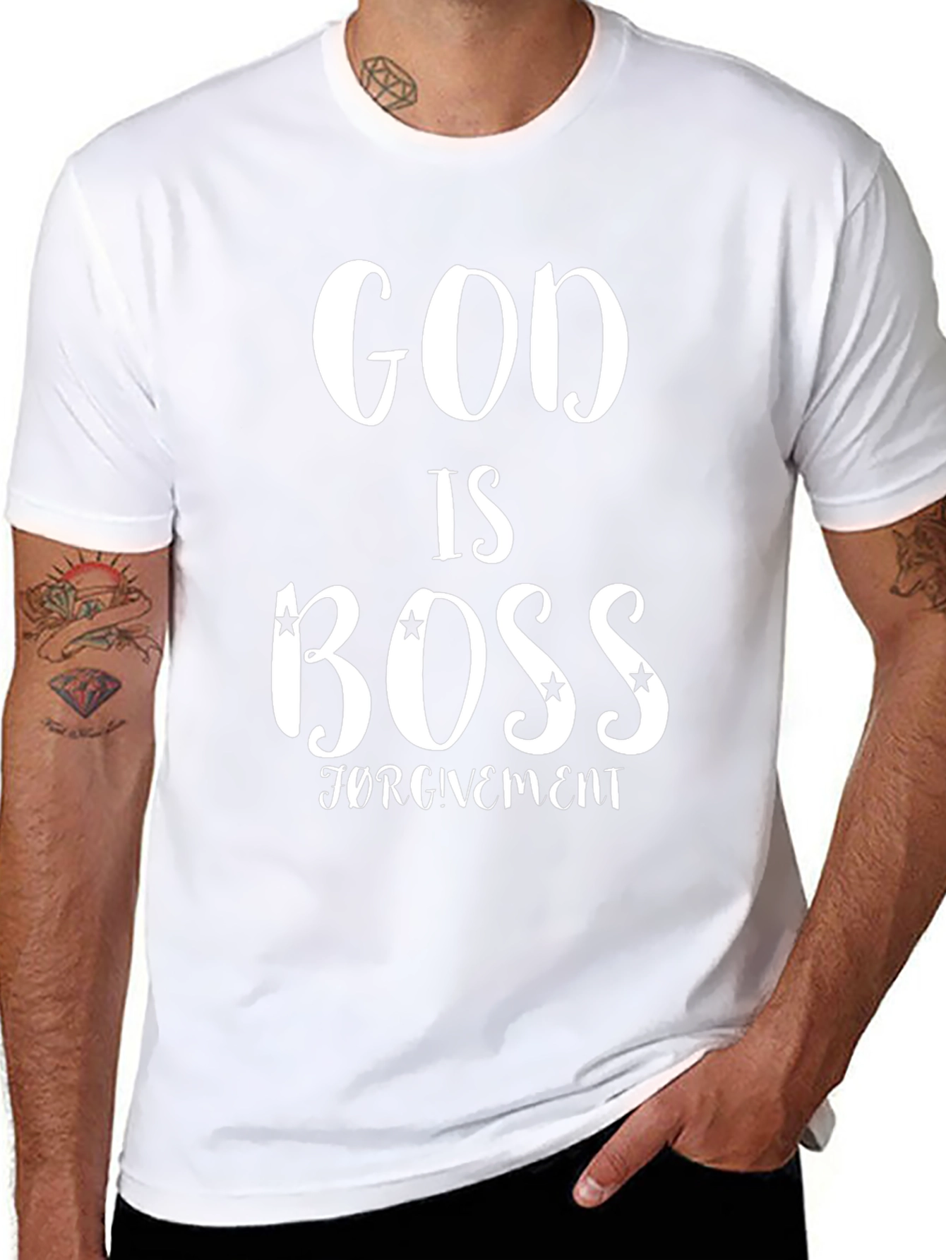 God is Boss Black T-Shirt