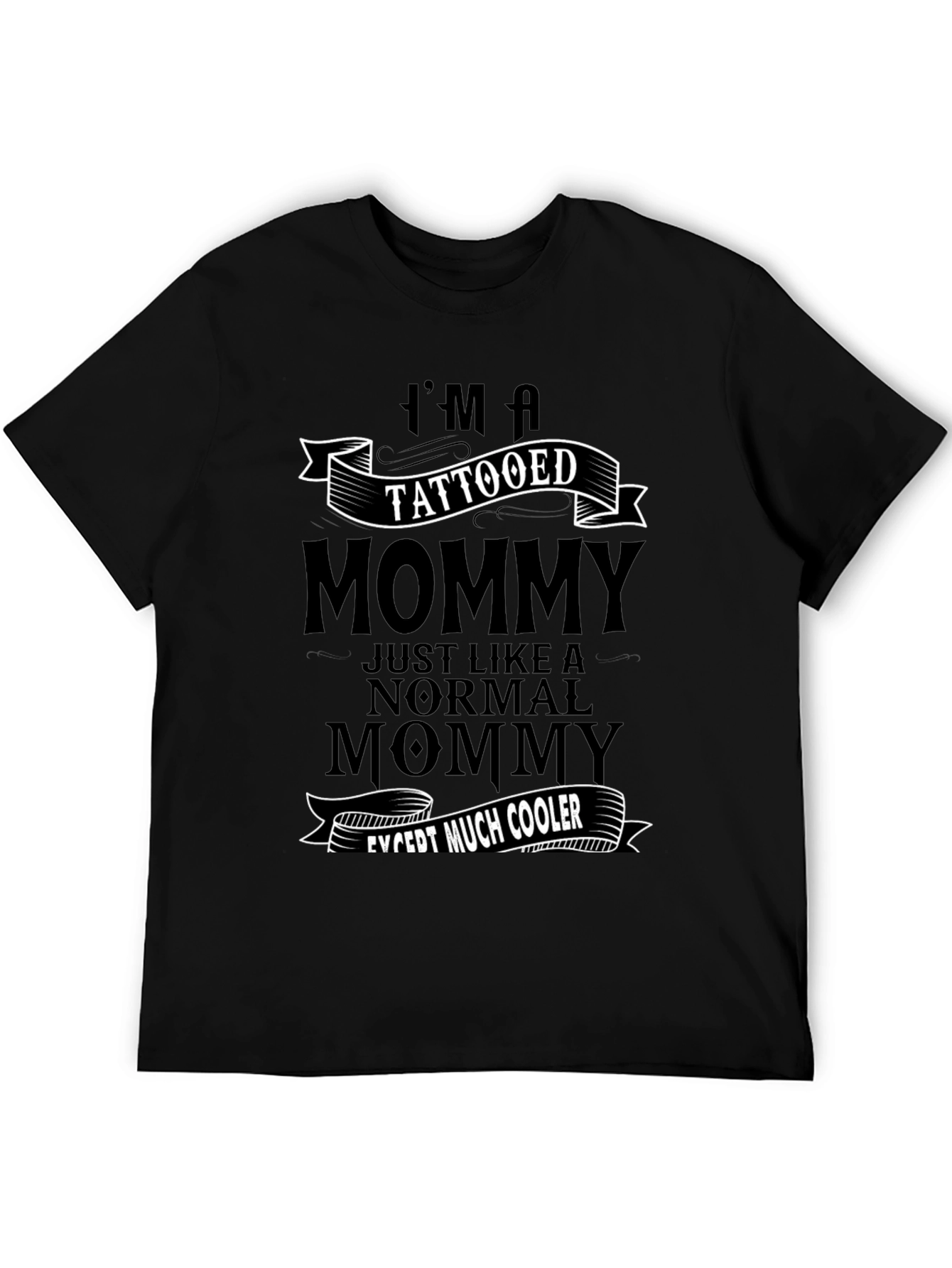 Tattooed Mommy Black Graphic T-Shirt
