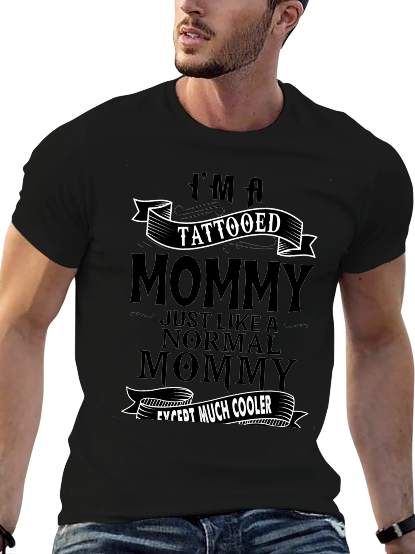 Tattooed Mommy Black Graphic T-Shirt