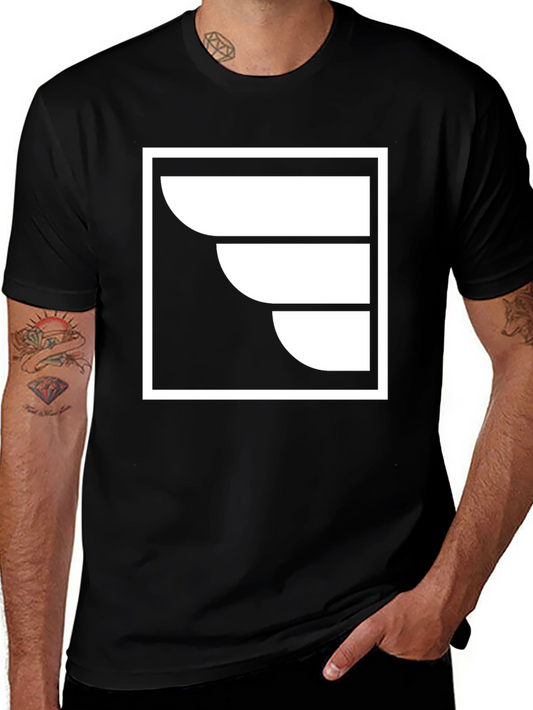 Abstract Graphic Tee - Modern Minimalist Black T-Shirt
