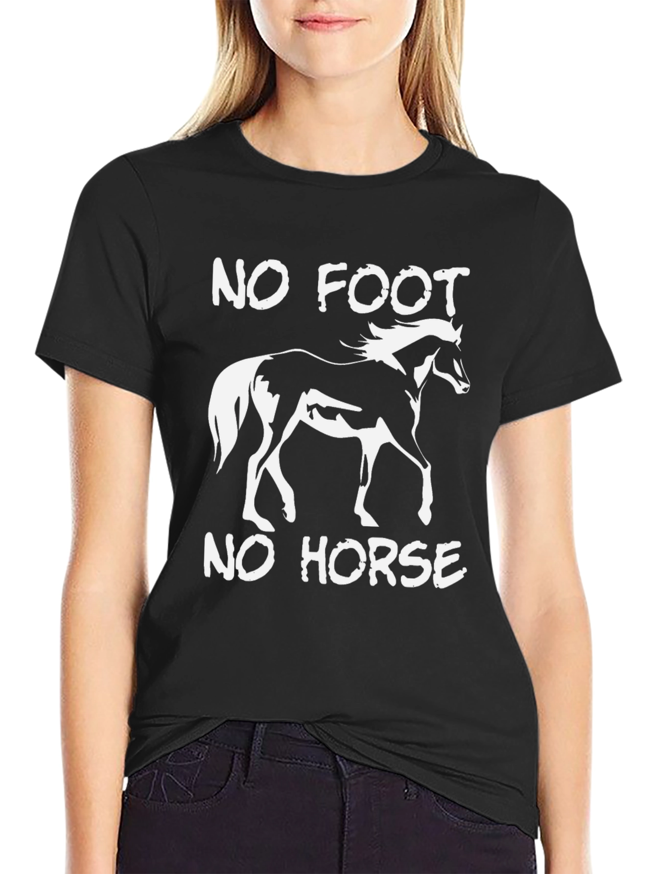 No Foot No Horse Graphic Tee - Black