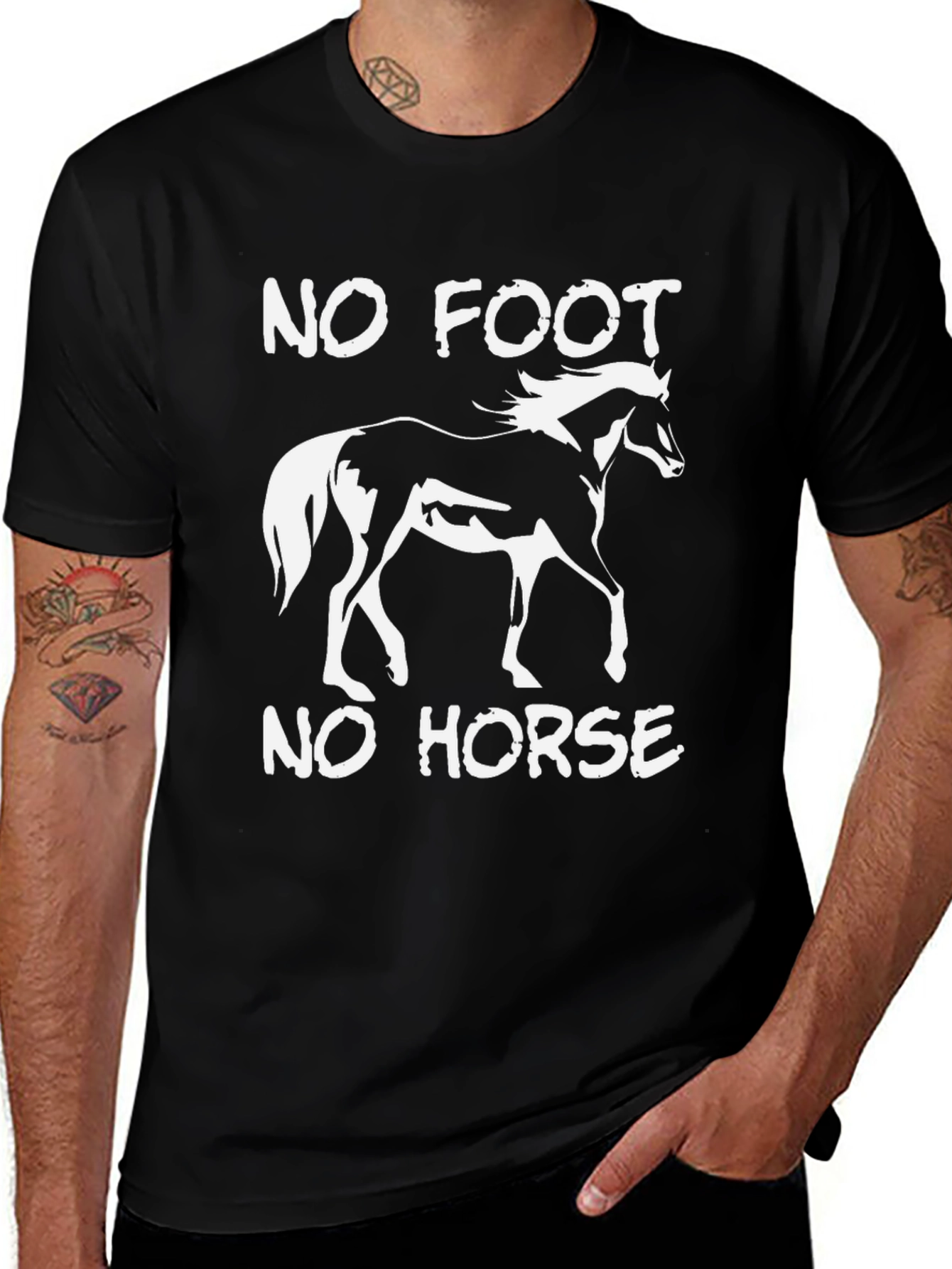 No Foot No Horse Graphic Tee - Black
