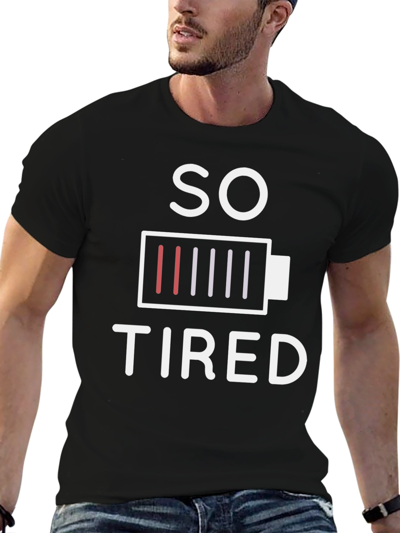 So Tired Graphic T-Shirt - Low Battery Design