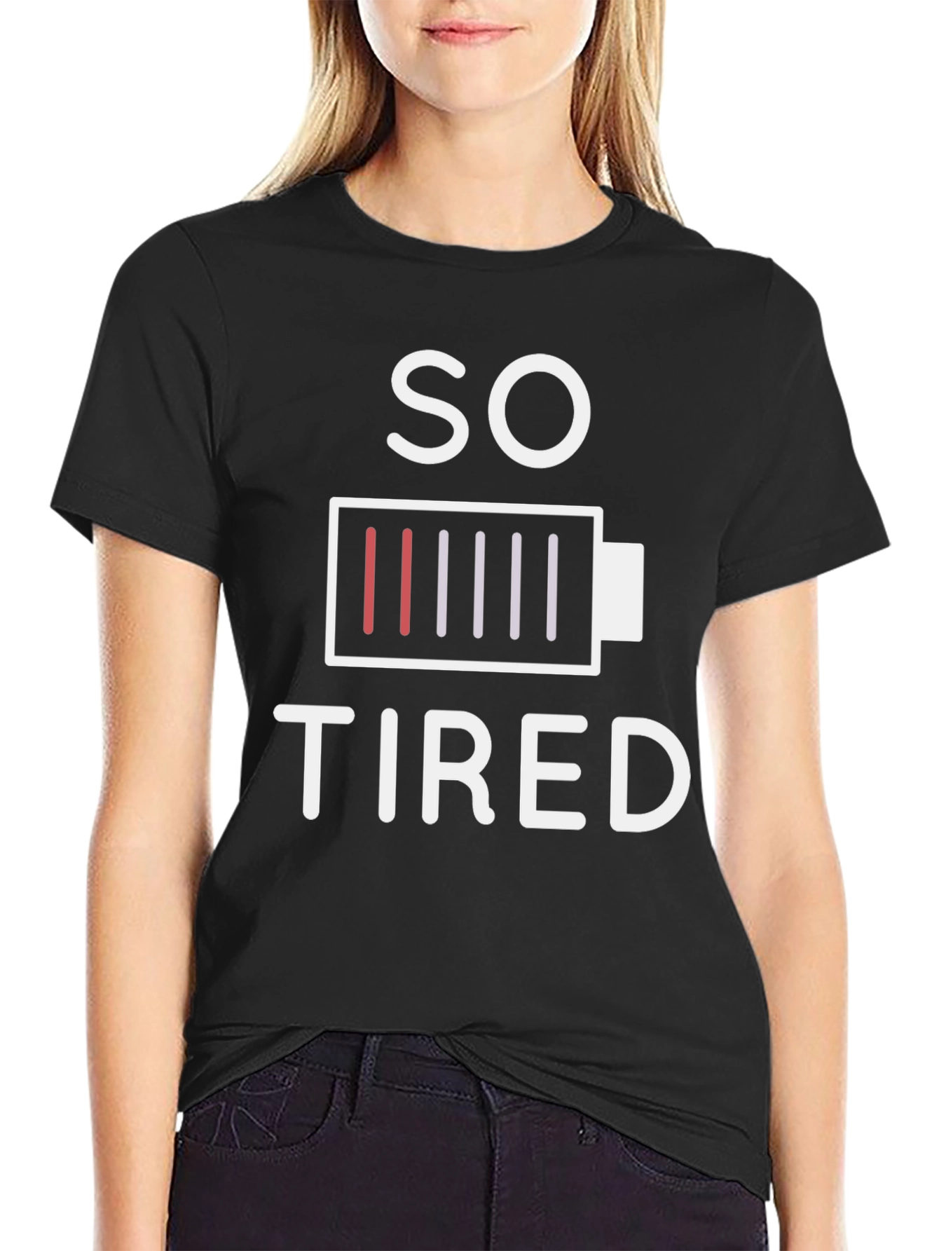 So Tired Graphic T-Shirt - Low Battery Design