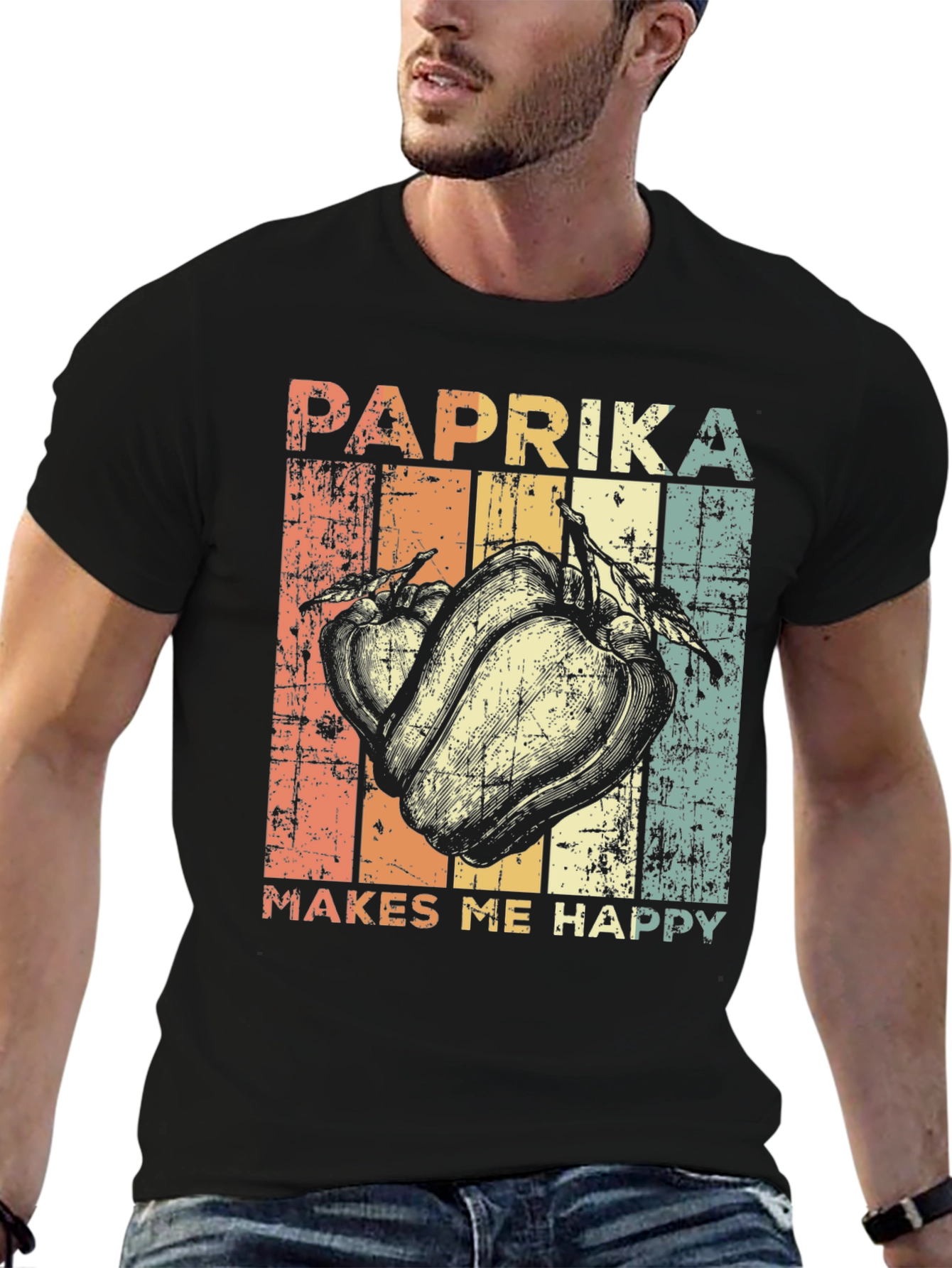 Paprika Makes Me Happy T-Shirt - Retro Style