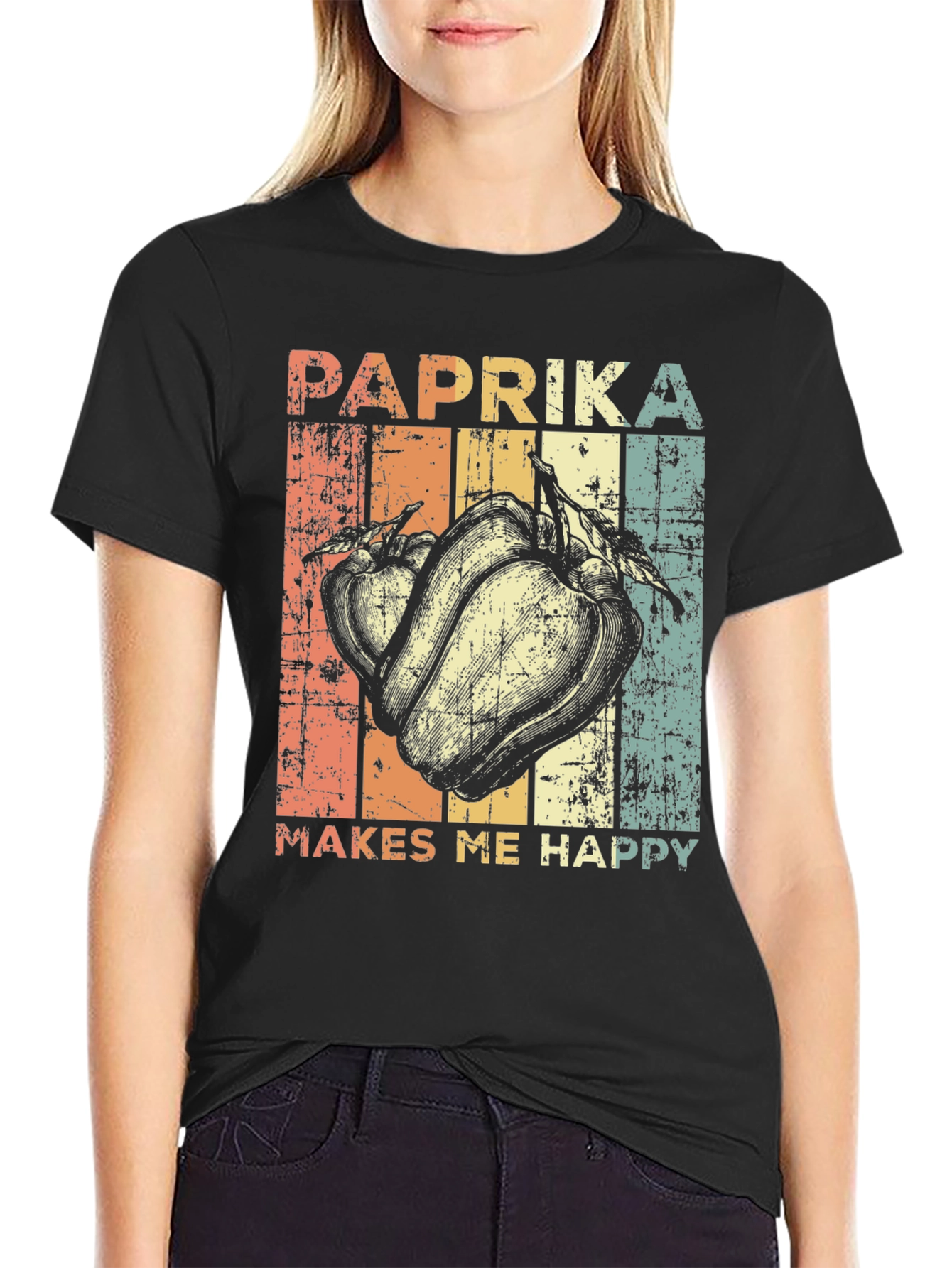 Paprika Makes Me Happy T-Shirt - Retro Style