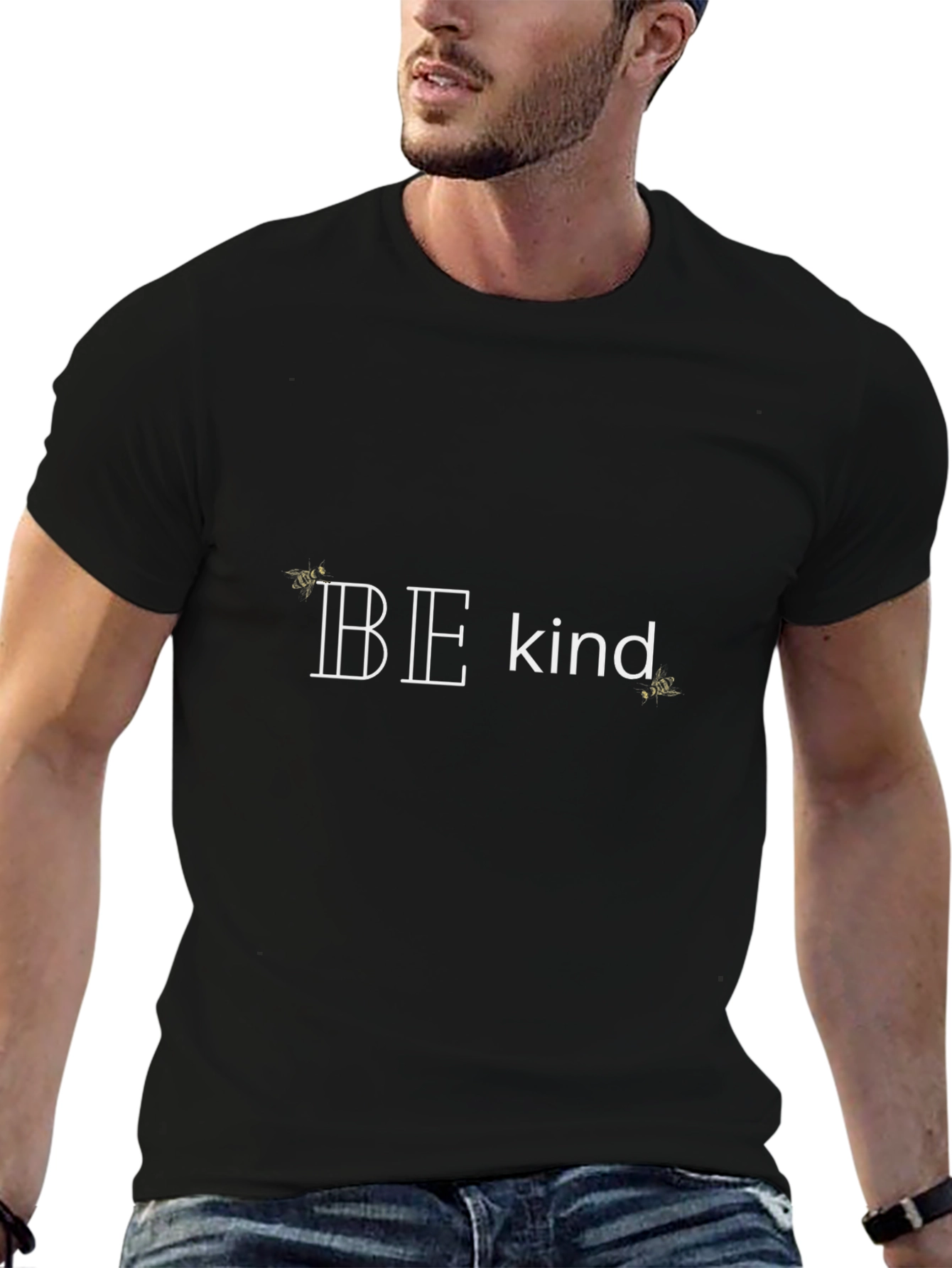 Be Kind Graphic Tee - Black Cotton T-Shirt