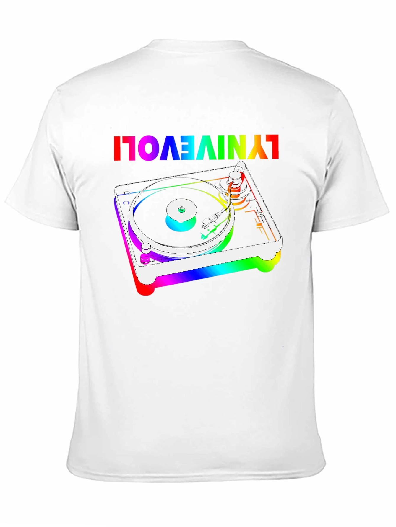 Rainbow Turntable Graphic Tee - Retro Music Lover