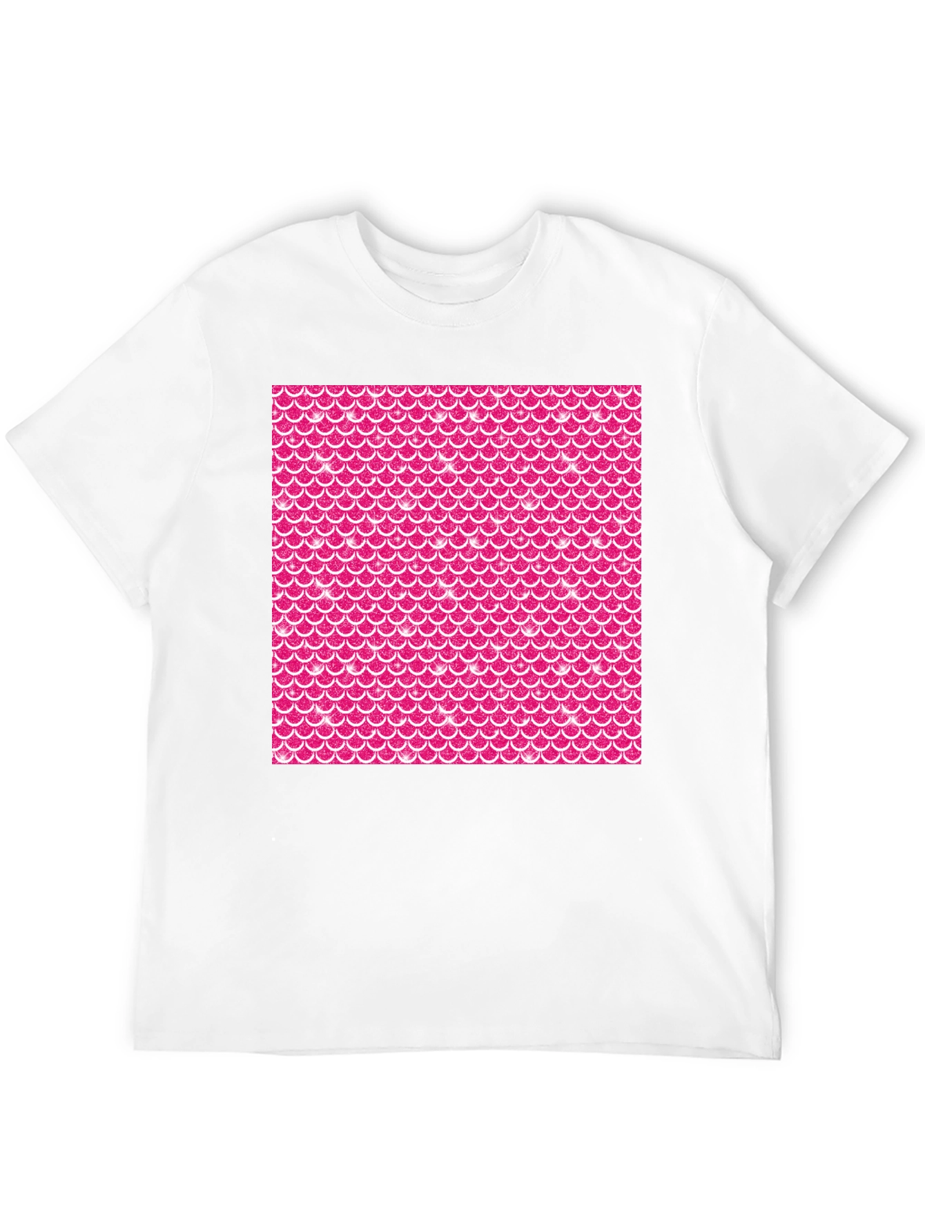 Mermaid Scales Patterned Black T-Shirt